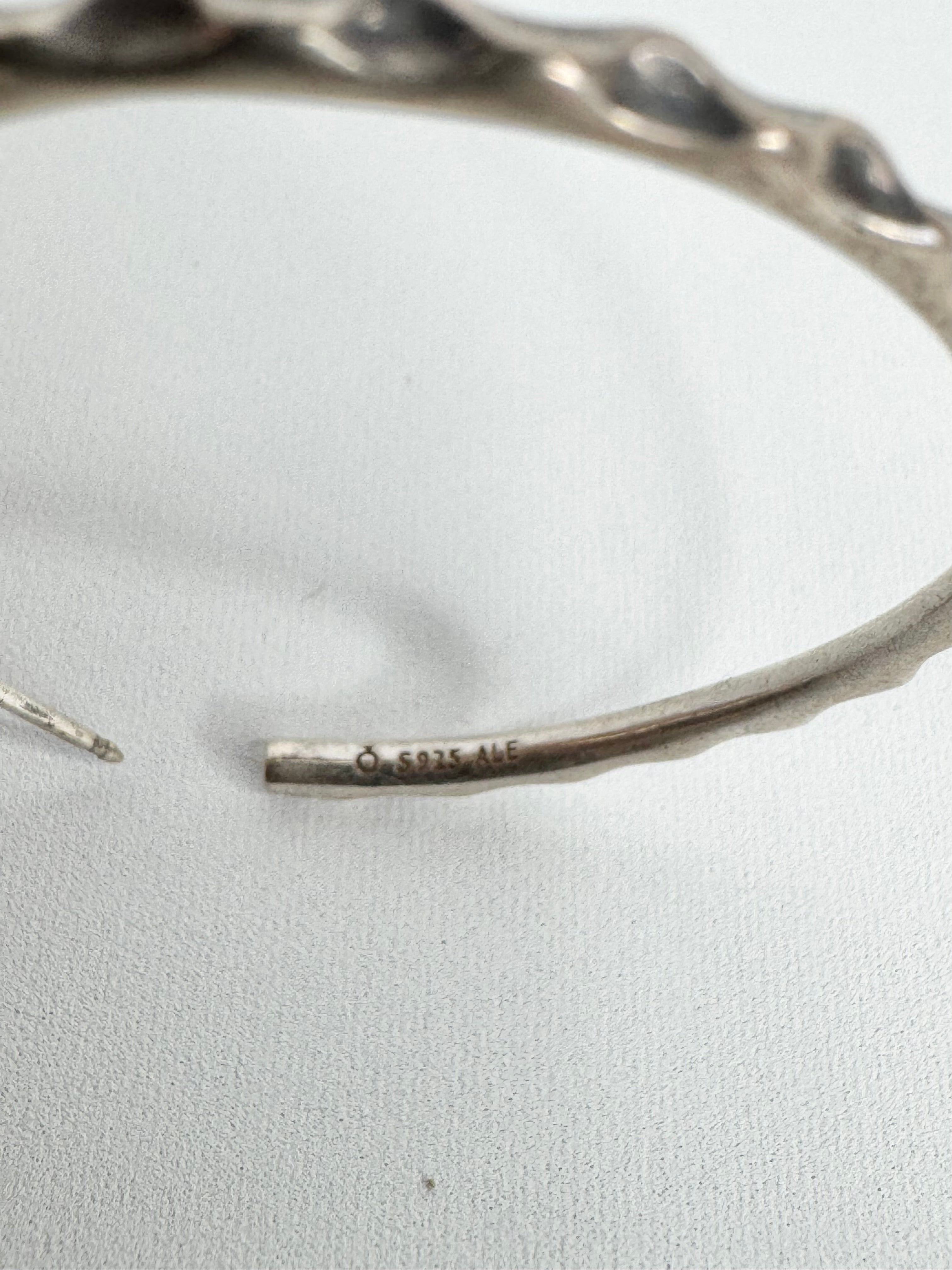 Pandora Silver Abstract Hoop Earrings