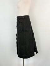 Oroton Black Denim Wrap Skirt - AU8