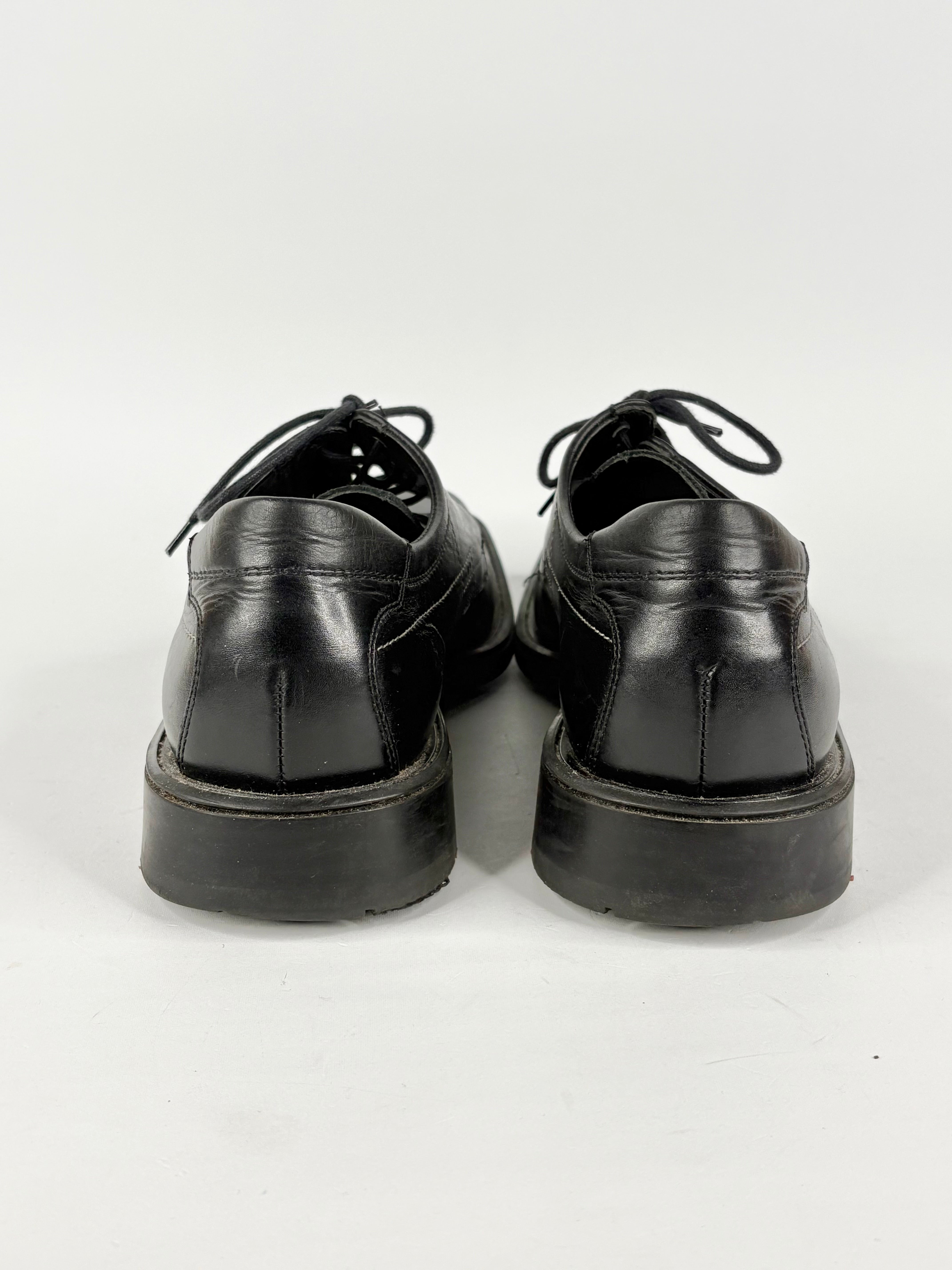 Lloyd Black Leather 'Hattric' Square-Toe Dress Shoes - EU42