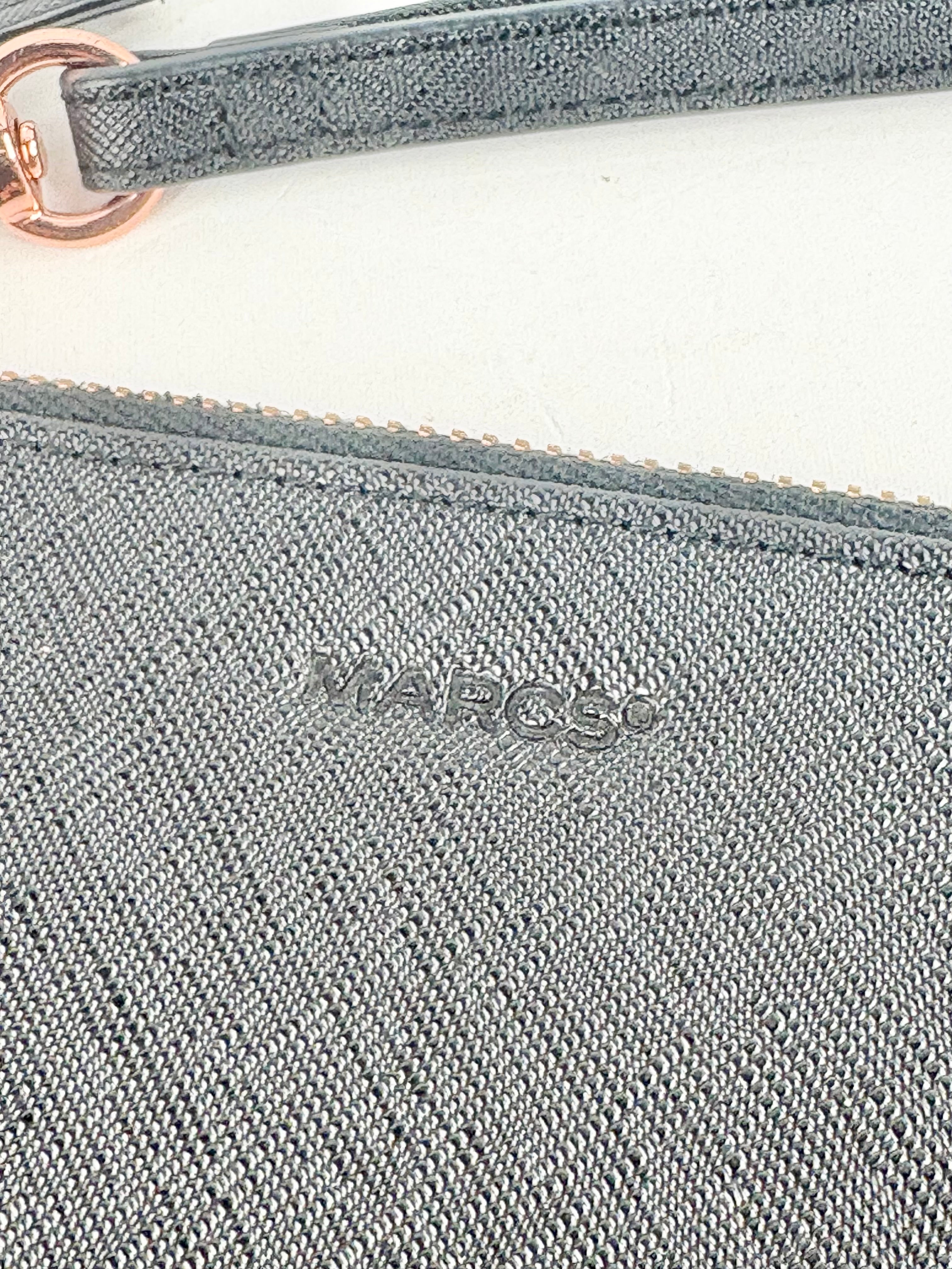 Marcs Black Grained Leather & Rose Gold Hardware Clutch