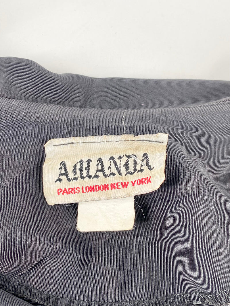 Vintage Amanda Black Fringed Two Piece - AU8