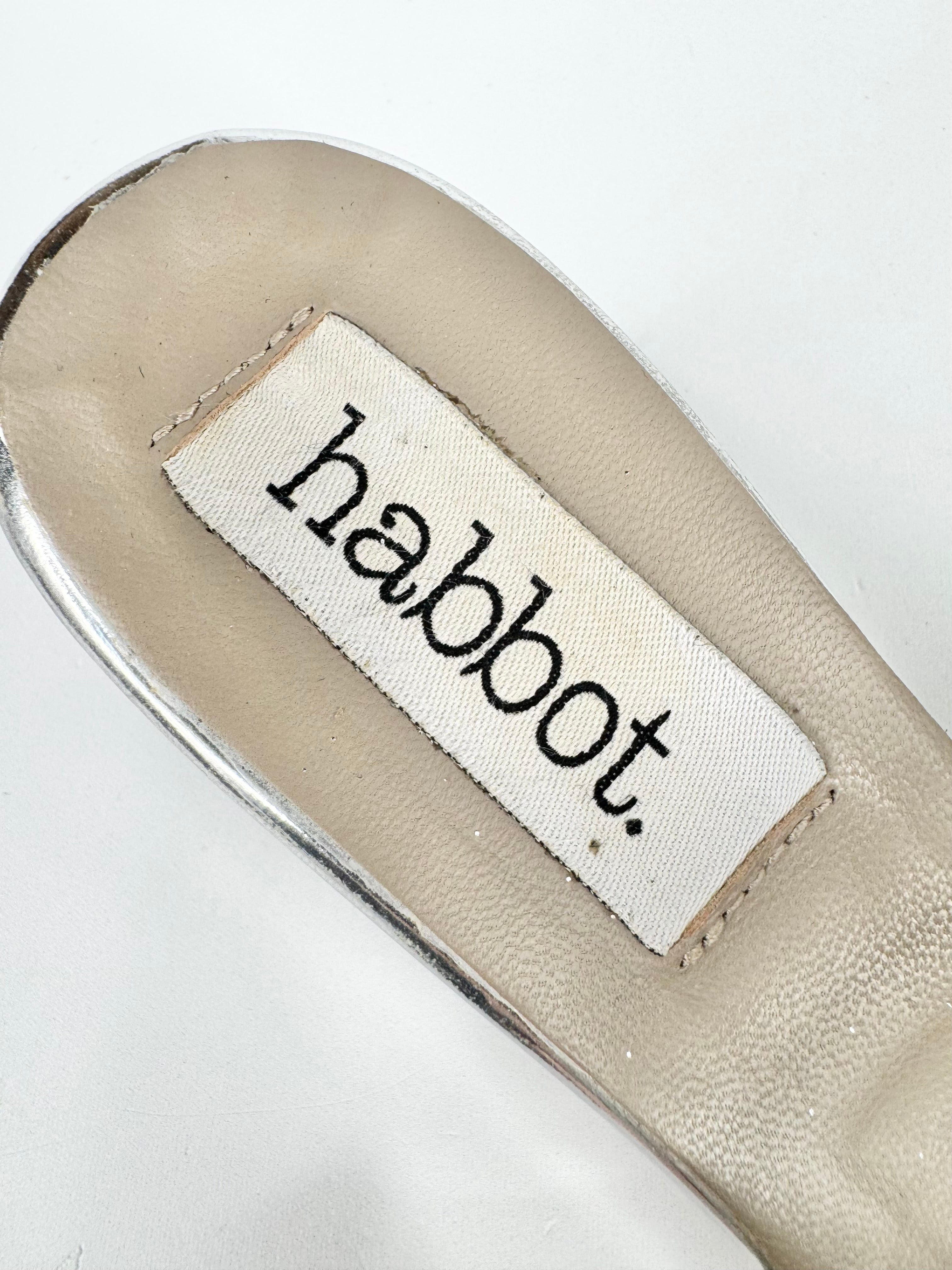 Habbot 'Gabba' Glittery Silver Sling Backs - EU35