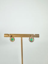 9ct Gold & Green Glass Earring & Pendant Set