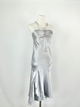 Eileen Kirby Grey Silk Cocktail Dress - AU10