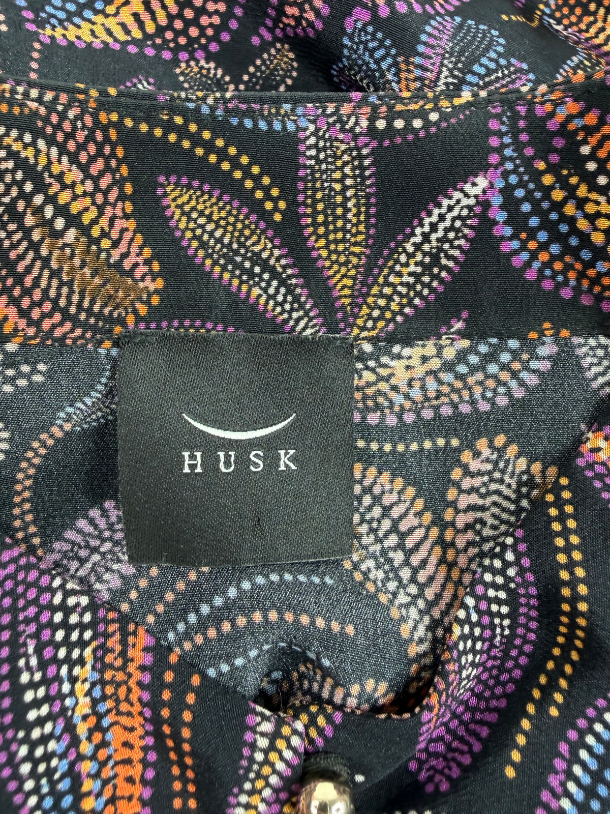 Husk Floaty Hibiscus Dot Print Midi Dress - AU12