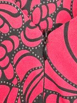Lisa Barron Red & Black Abstract Floral Dress - AU16