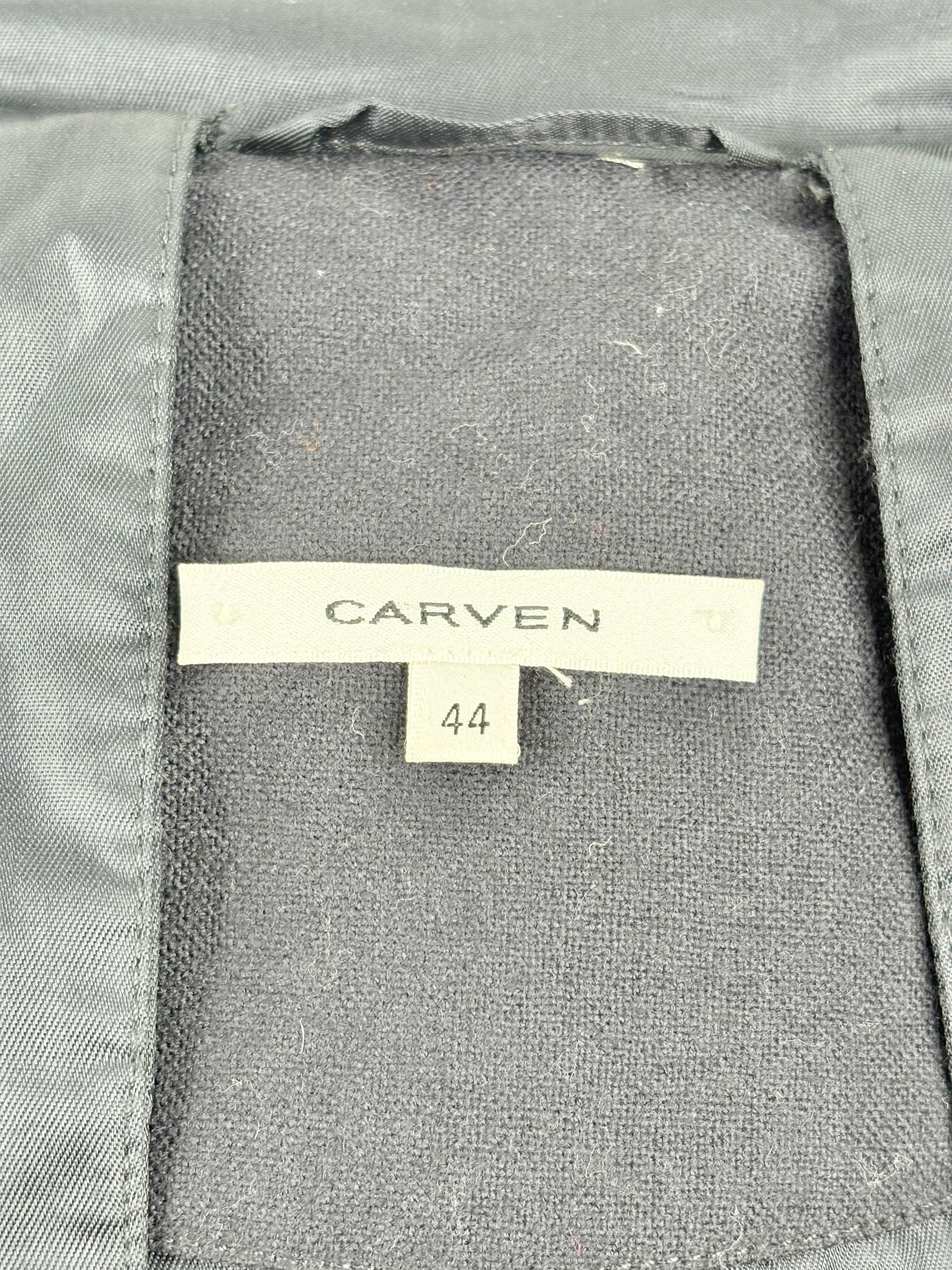 Carven Grey Zig-Zag Pattern Hooded Winter Jacket - AU16