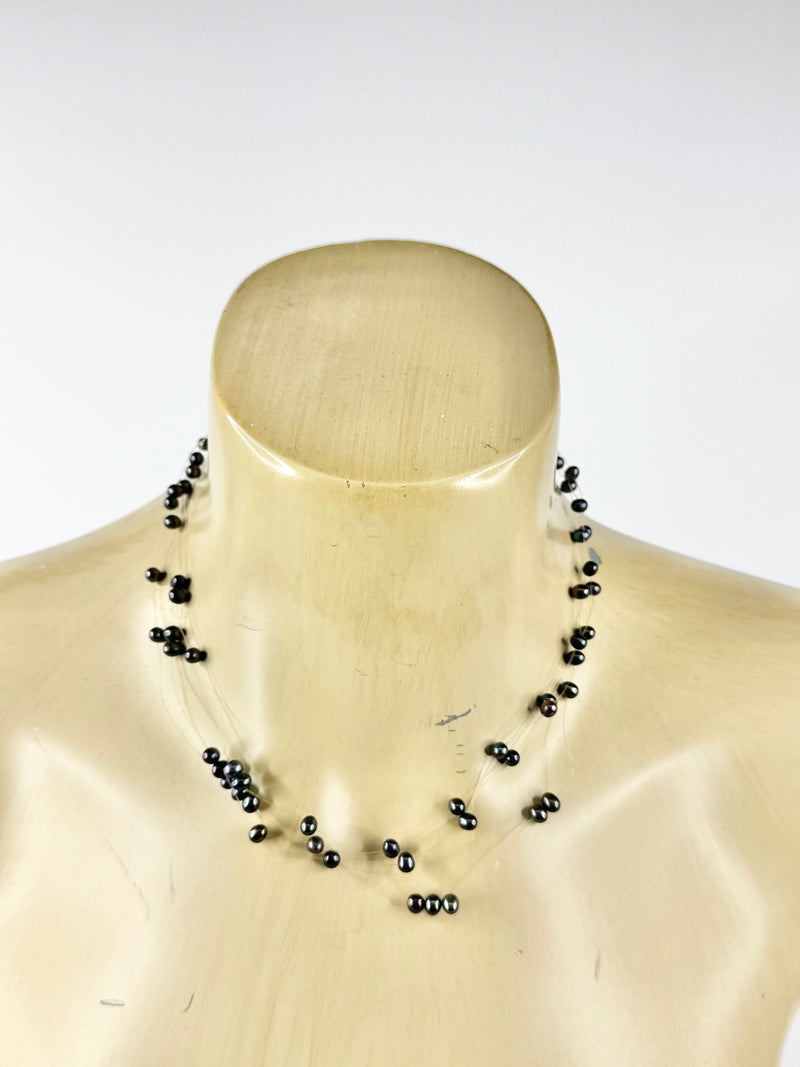 Dyed Purple Pearl Necklace with 14ct Clasp