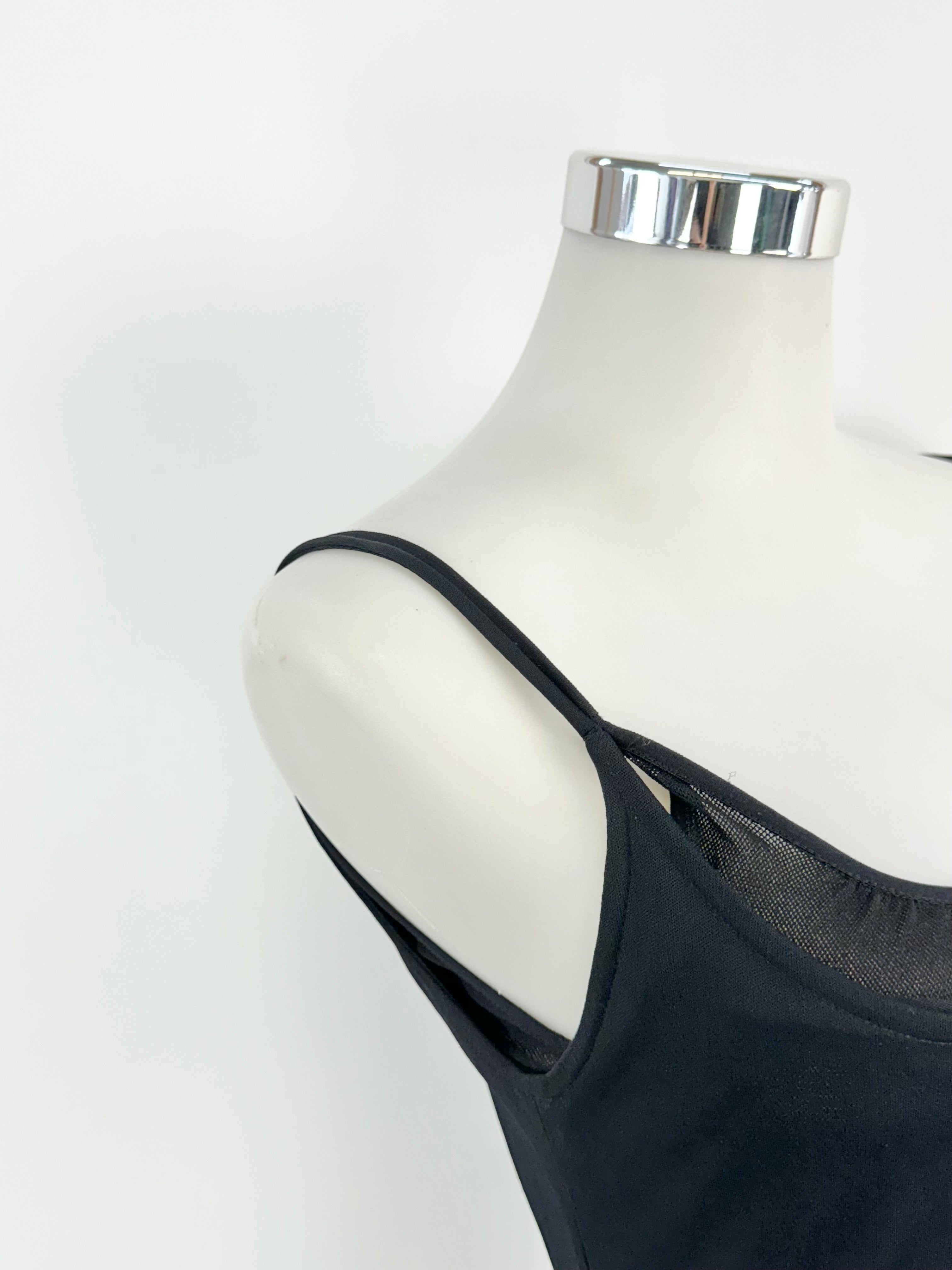 Vintage Kenzo Black Stretchy Slip Dress - AU10/12