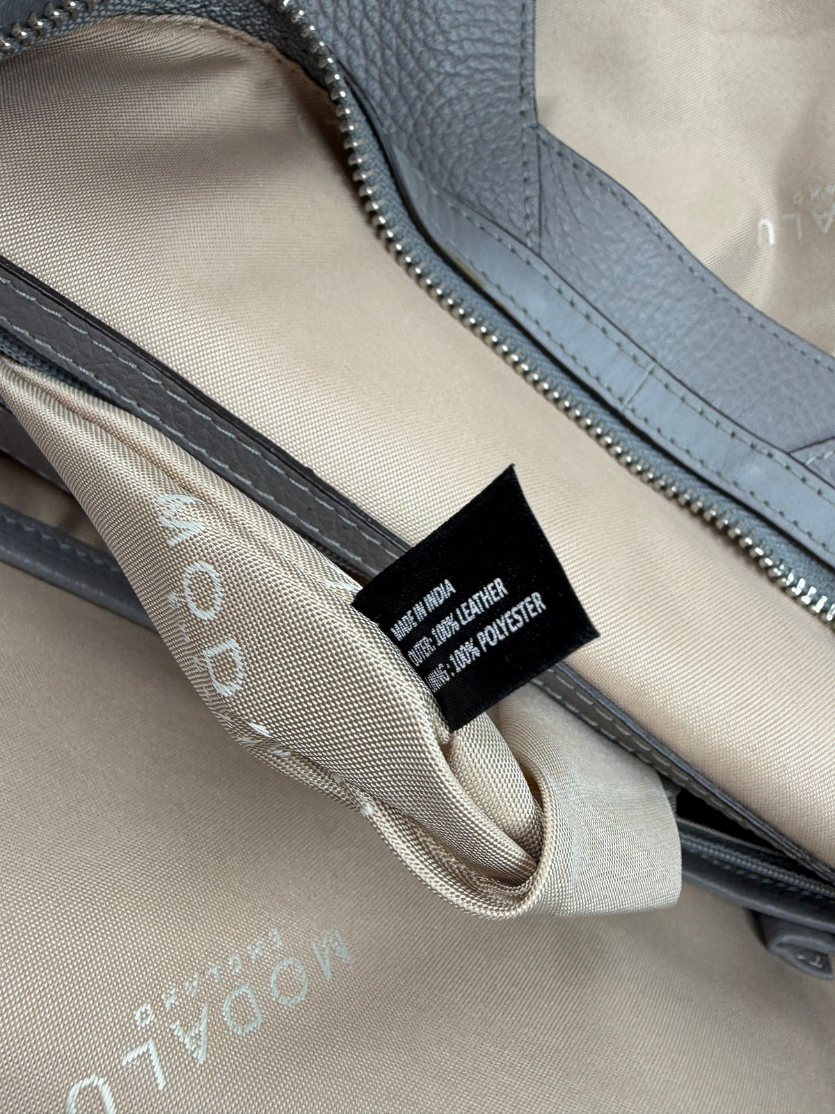 Modalu England Dove Grey Leather Shoulder Bag