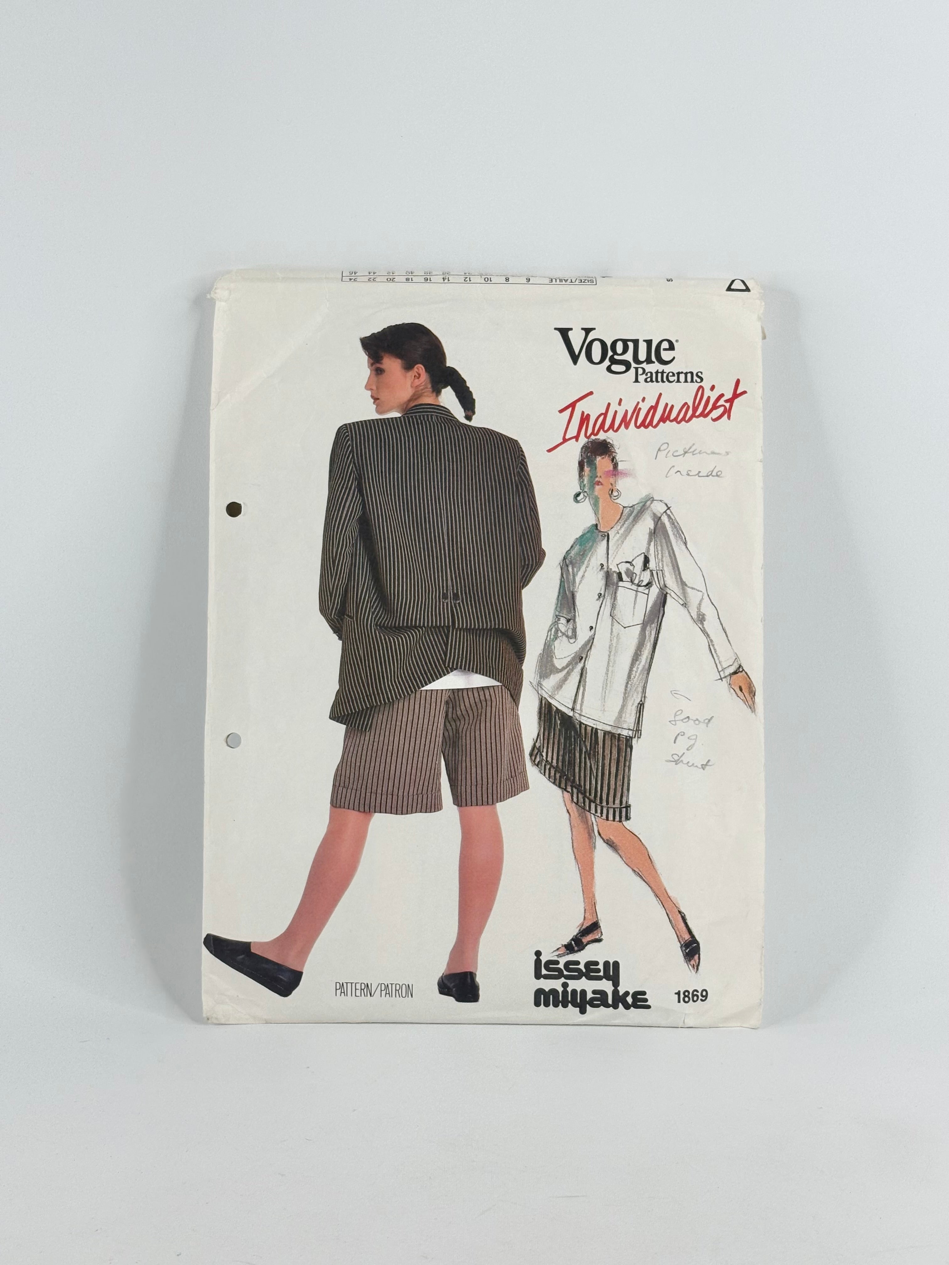 Vogue Patterns Individualist Issey Miyake Jacket, Shirt & Shorts: No. 1869 - 8/16