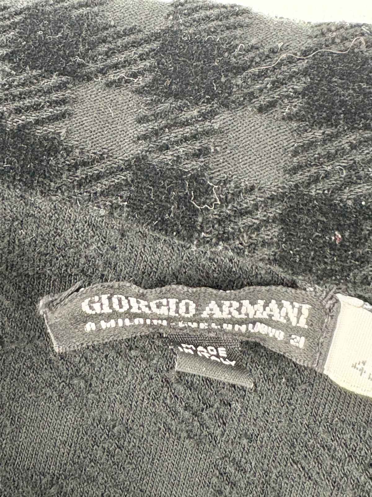 Vintage 80s Giorgio Armani Black Felted-Check Jacket - AU10/12