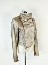 Husk Frosted Taupe Lamb Leather Jacket - AU8/10