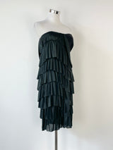 Nicola Finetti Black Layered Strapless Cocktail Dress - AU8