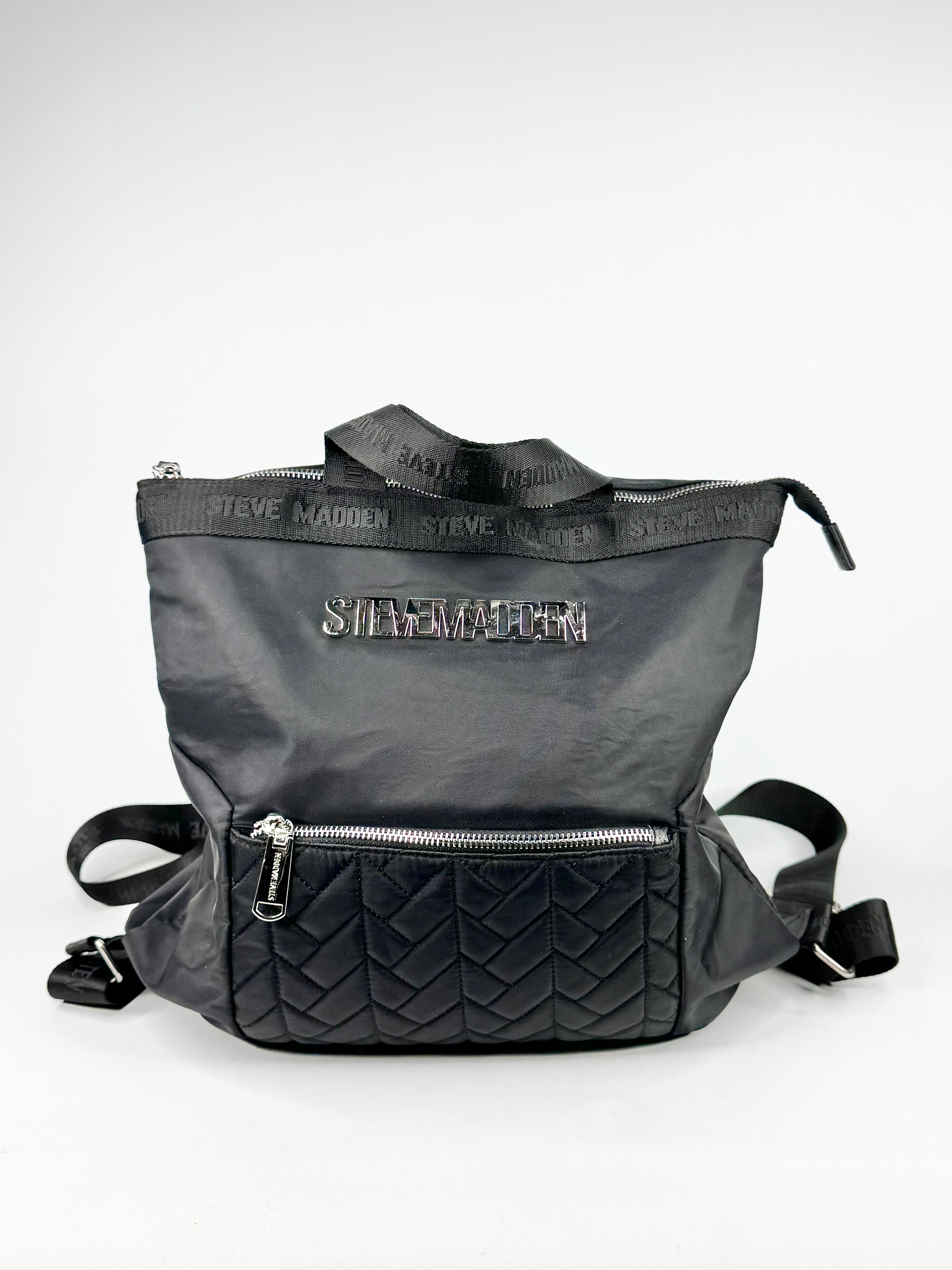 Steve Madden Black Nylon Backpack