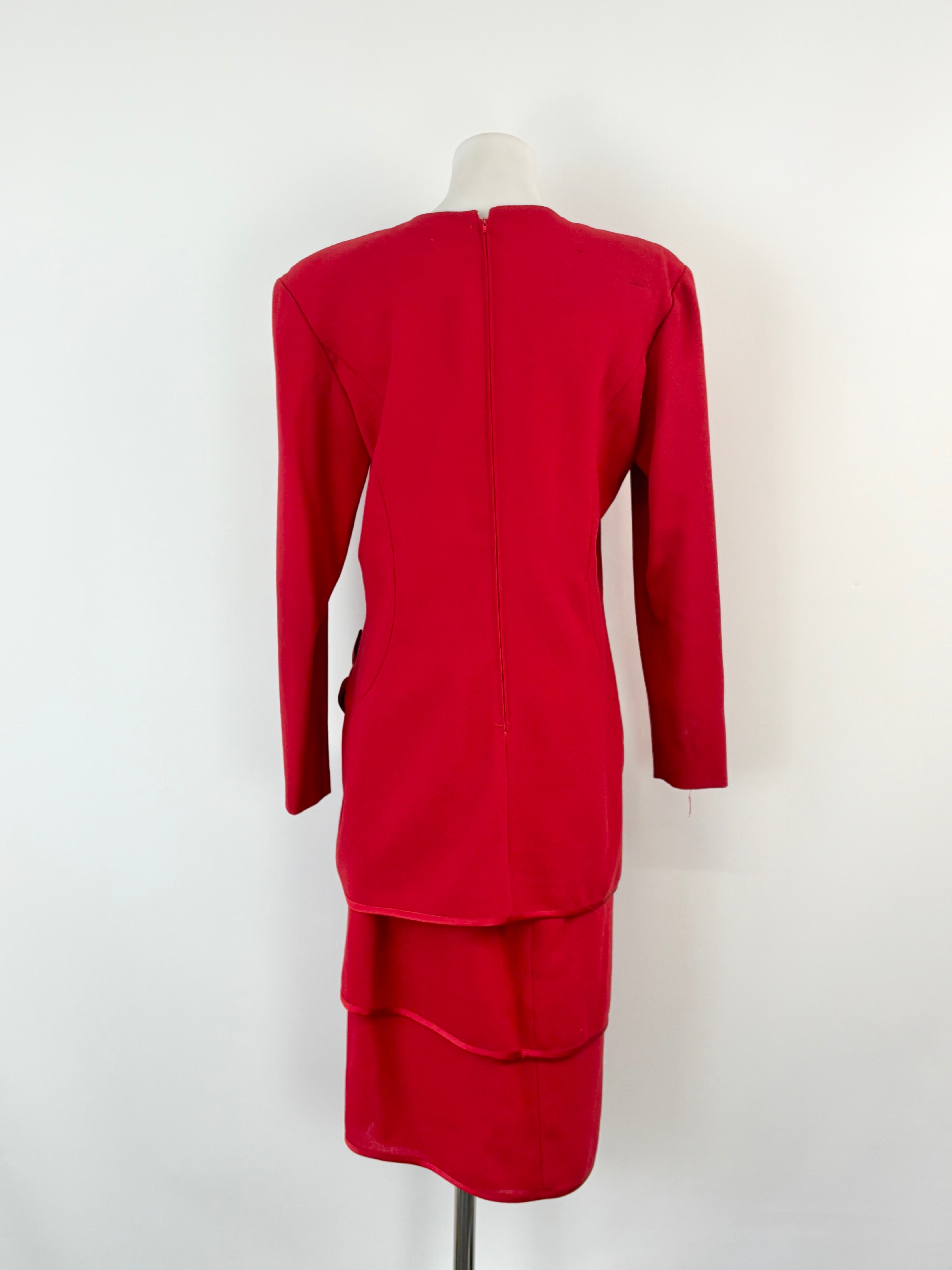 Luisa Spagnoli Vintage Scarlet-Red Blouse & Skirt Set - AU10/12