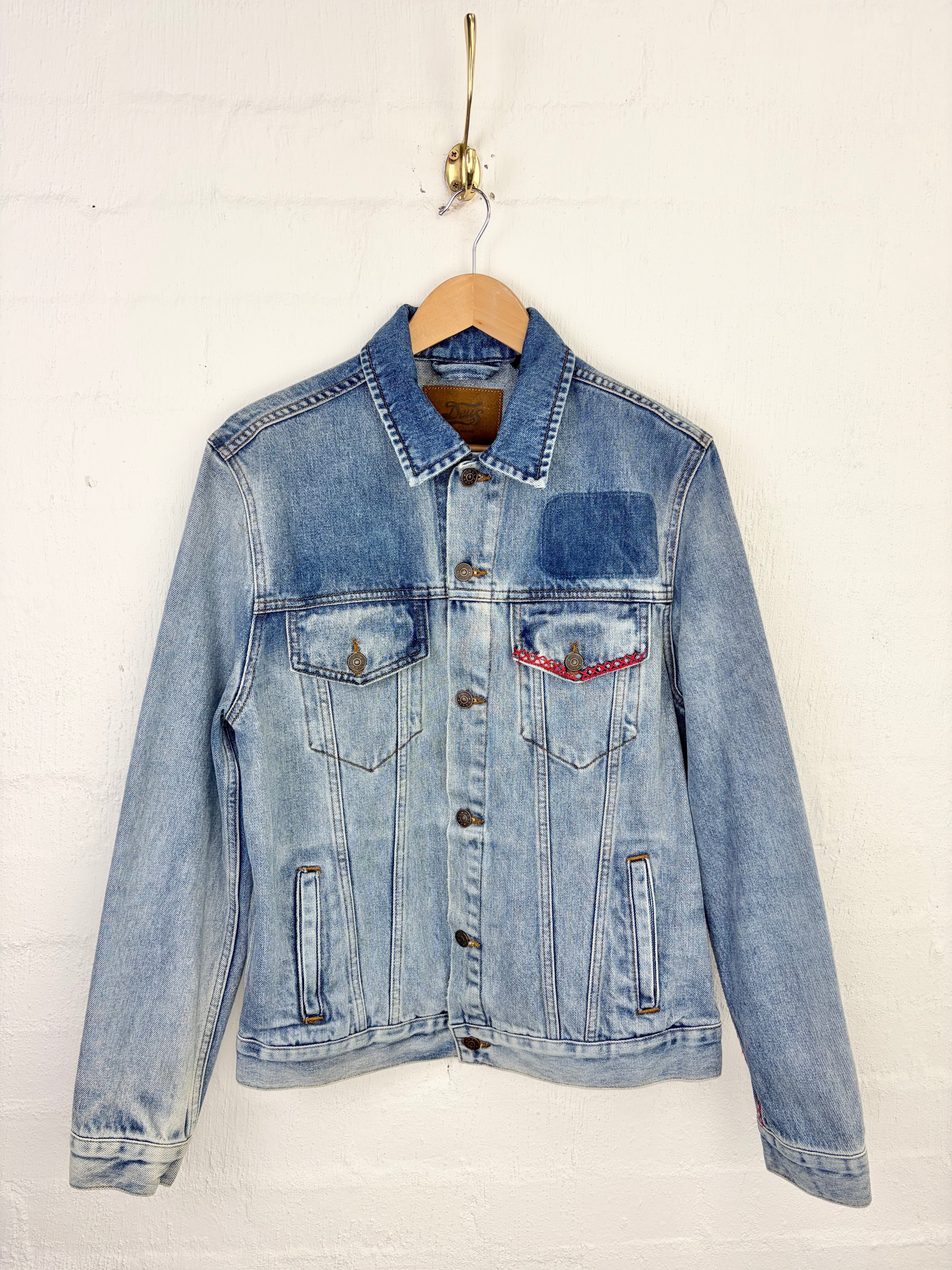 Deus Blue Denim 'Long Walk Home' Snake Patterned Jacket - L