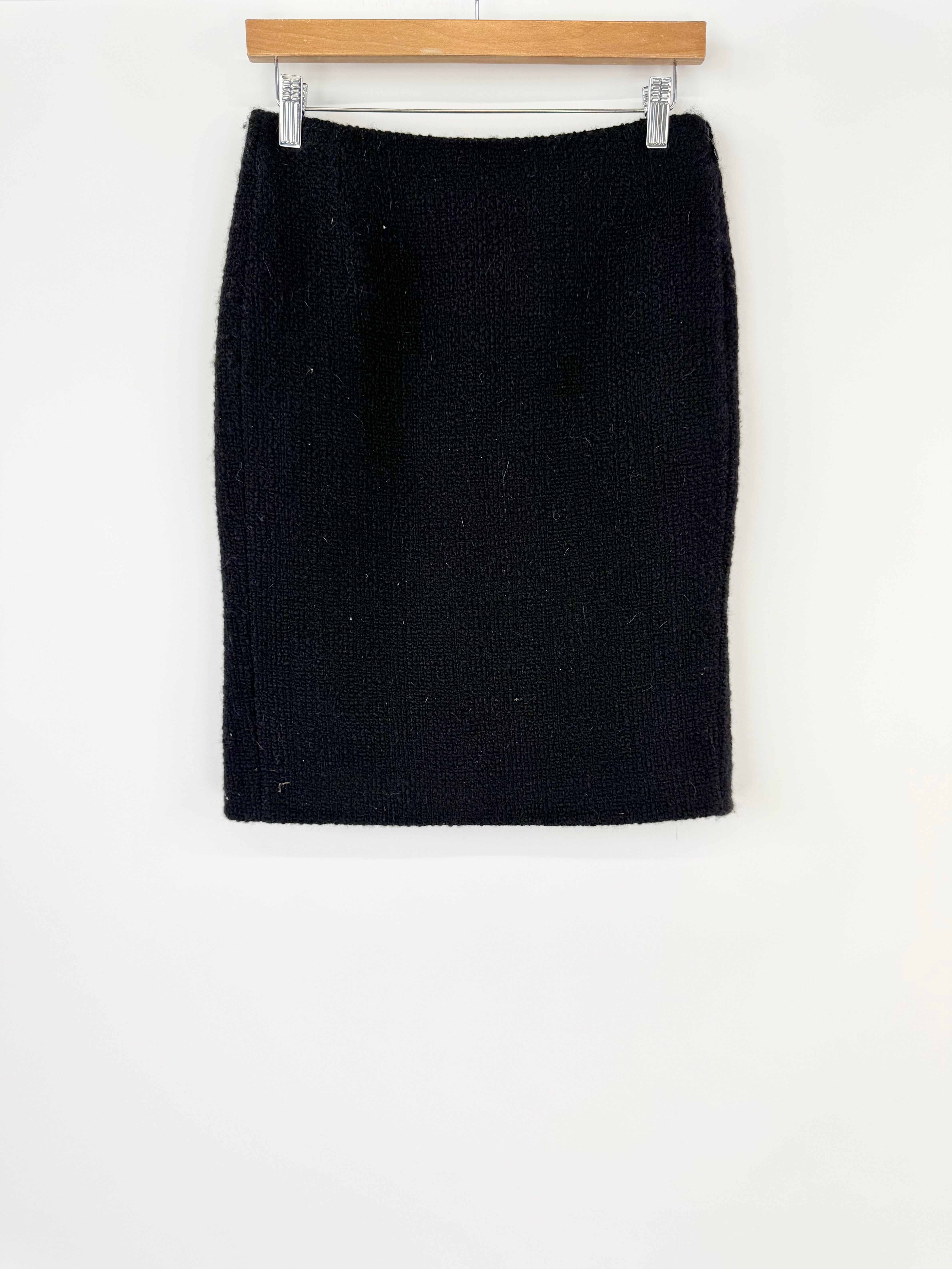 Balenciaga Black Wool & Alpaca Blend Pencil Skirt - AU8