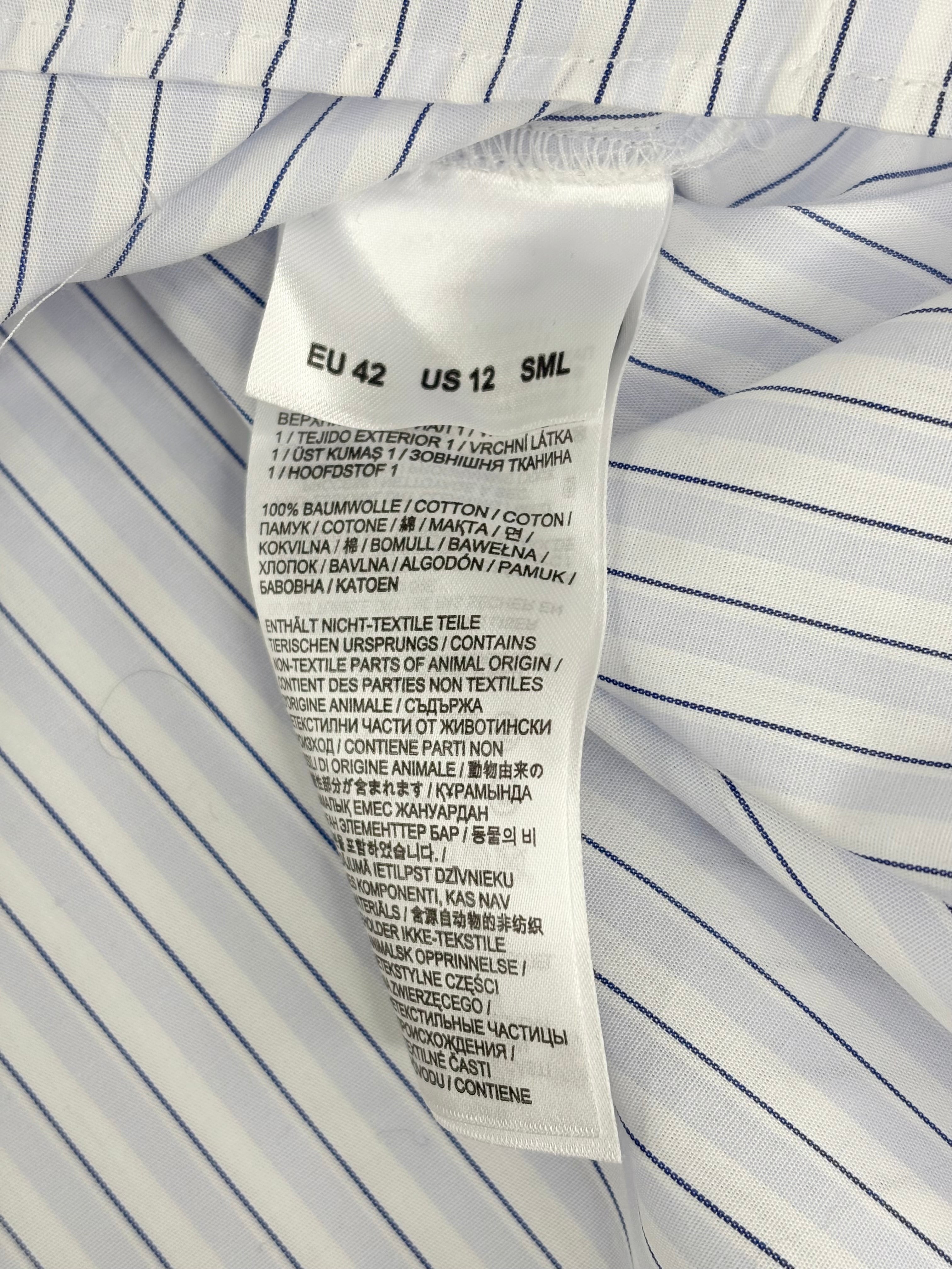 Bogner Blue & White Striped Cotton Blouse - AU12/14