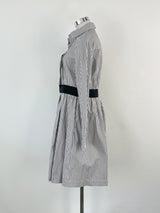 Maison Kitsune Grey & White Striped Shirt Dress - AU8