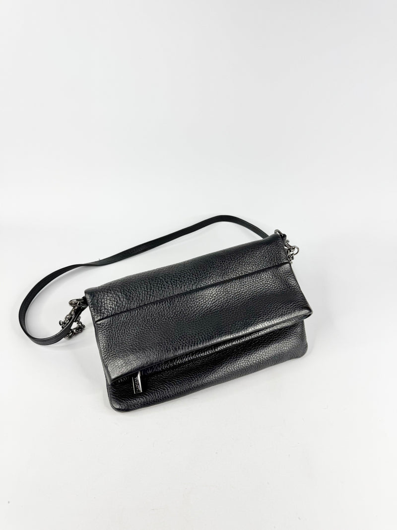 Status Anxiety Black Grained Folded Leather Bag