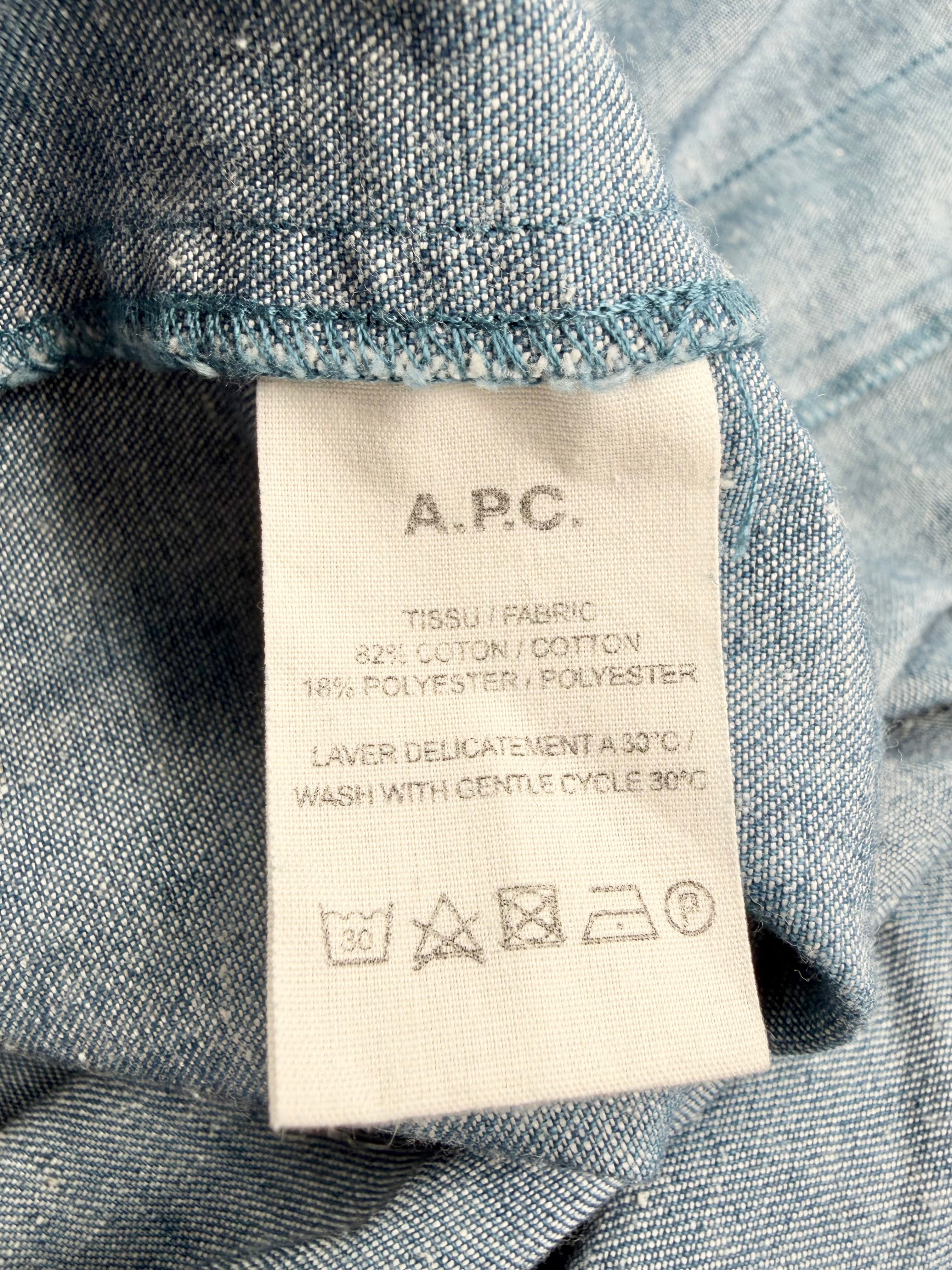 A.P.C Blue Cotton Smock Dress - AU10