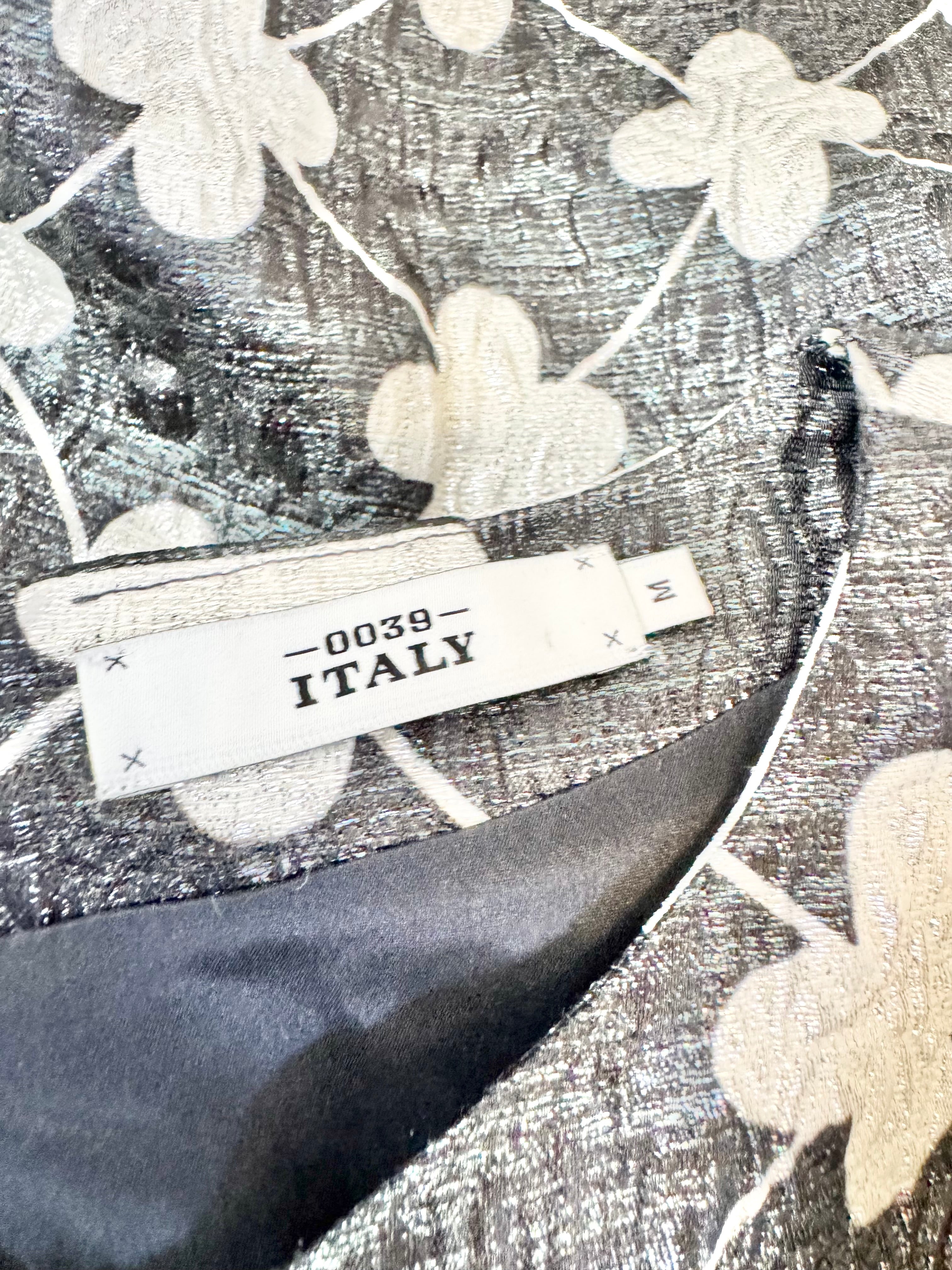 0039 Italy Metallic Dark Green & Cream Dress - AU10/12