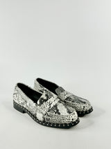 Sol Sana Snakeskin Studded Loafers - EU38