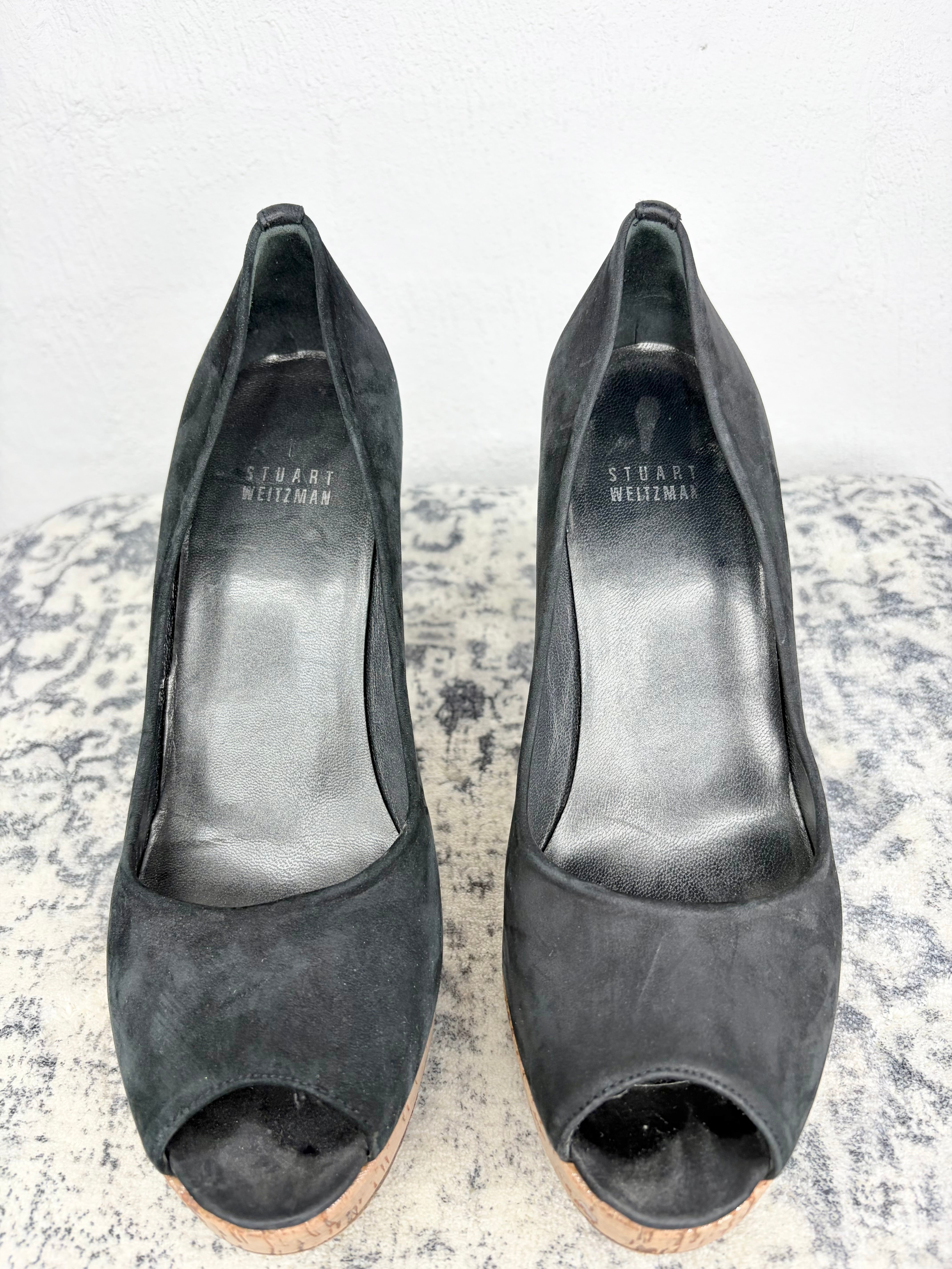 Stuart Weizman Black Peeptoe Pumps - EU38