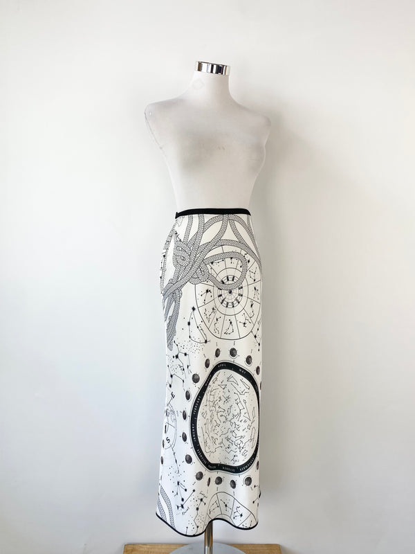 Camilla & Marc White Leta Atlas Print Skirt' - AU6