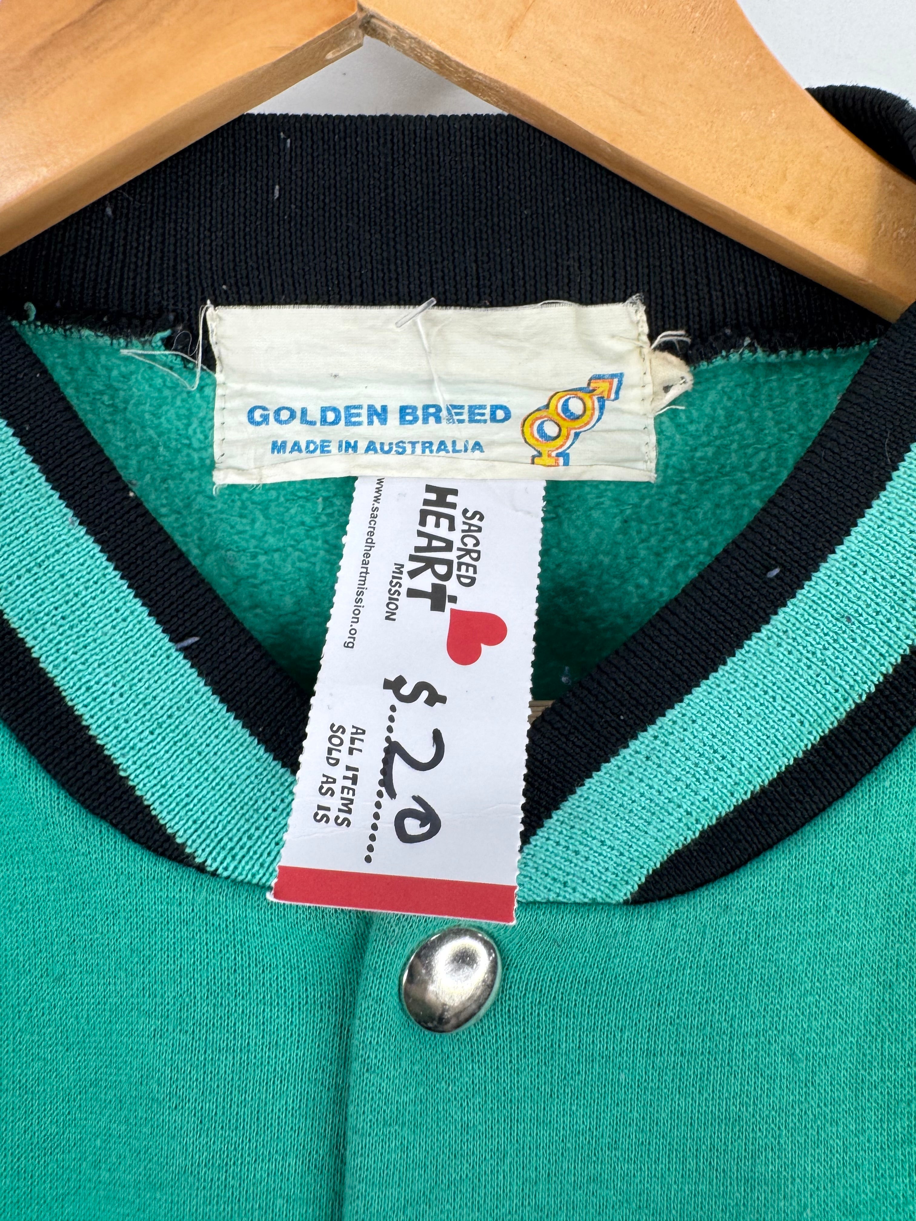 Vintage Golden Breed Teal Sports Jumper - L