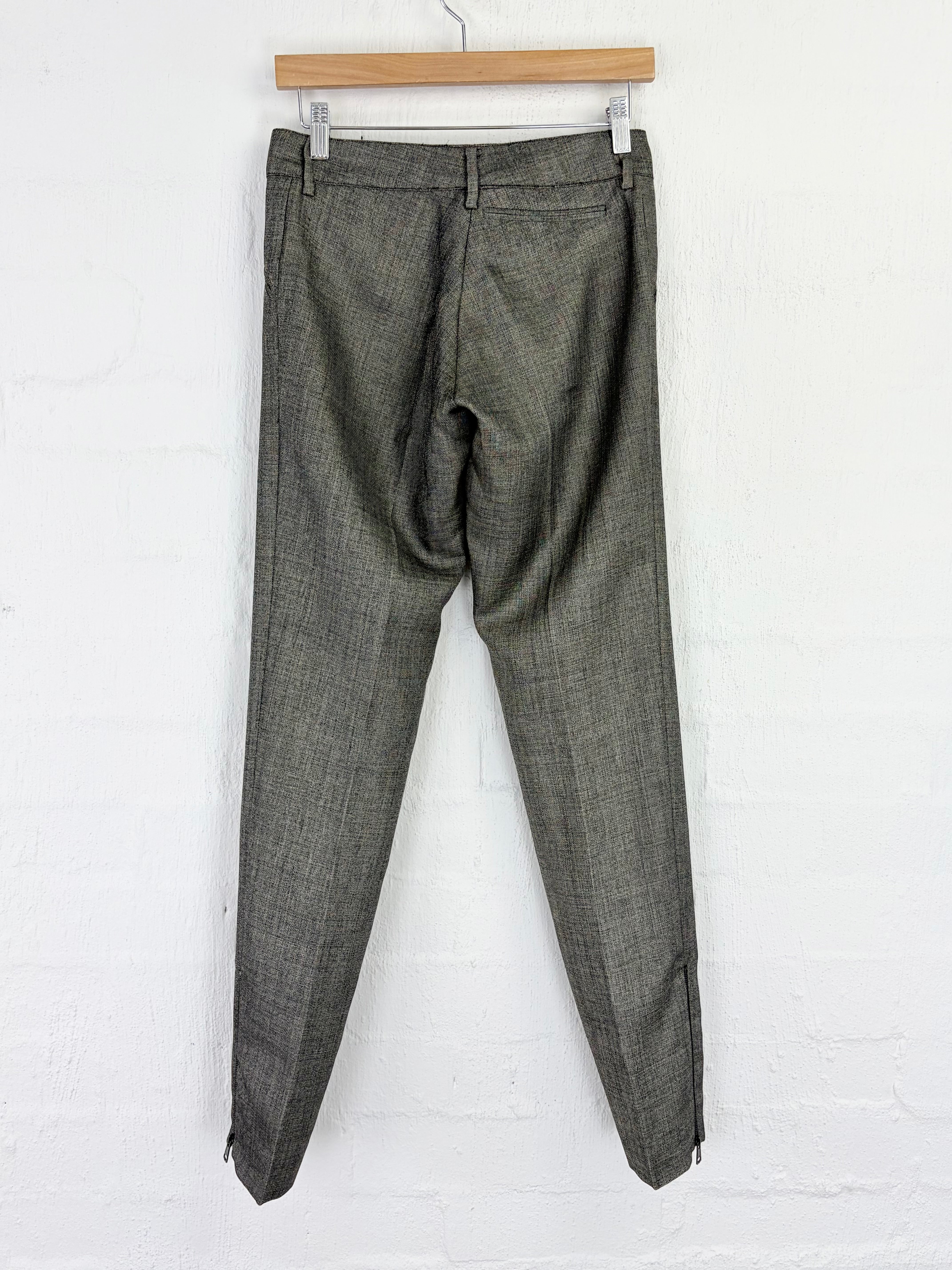 Balenciaga Metallic Grey Wool Blend Slacks - AU8/10