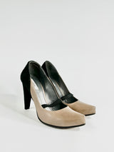 By Malene Birger Taupe & Black 'New Sexy' Pumps - EU39