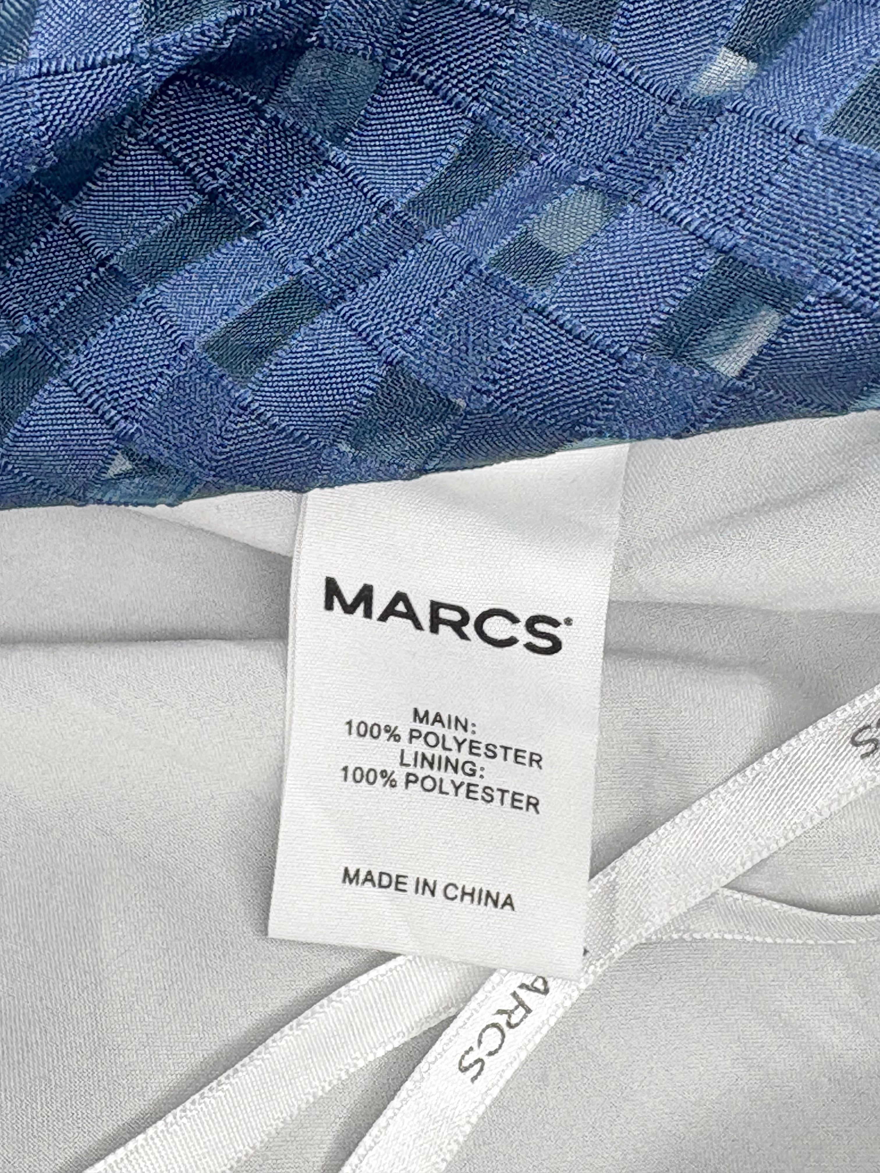 Marcs Navy Blue & White Lasercut Sheer Dress - AU6