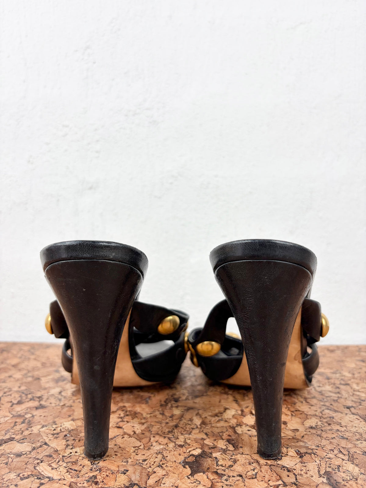 Gucci Black Studded Leather ‘Babushka’ Mules - EU38