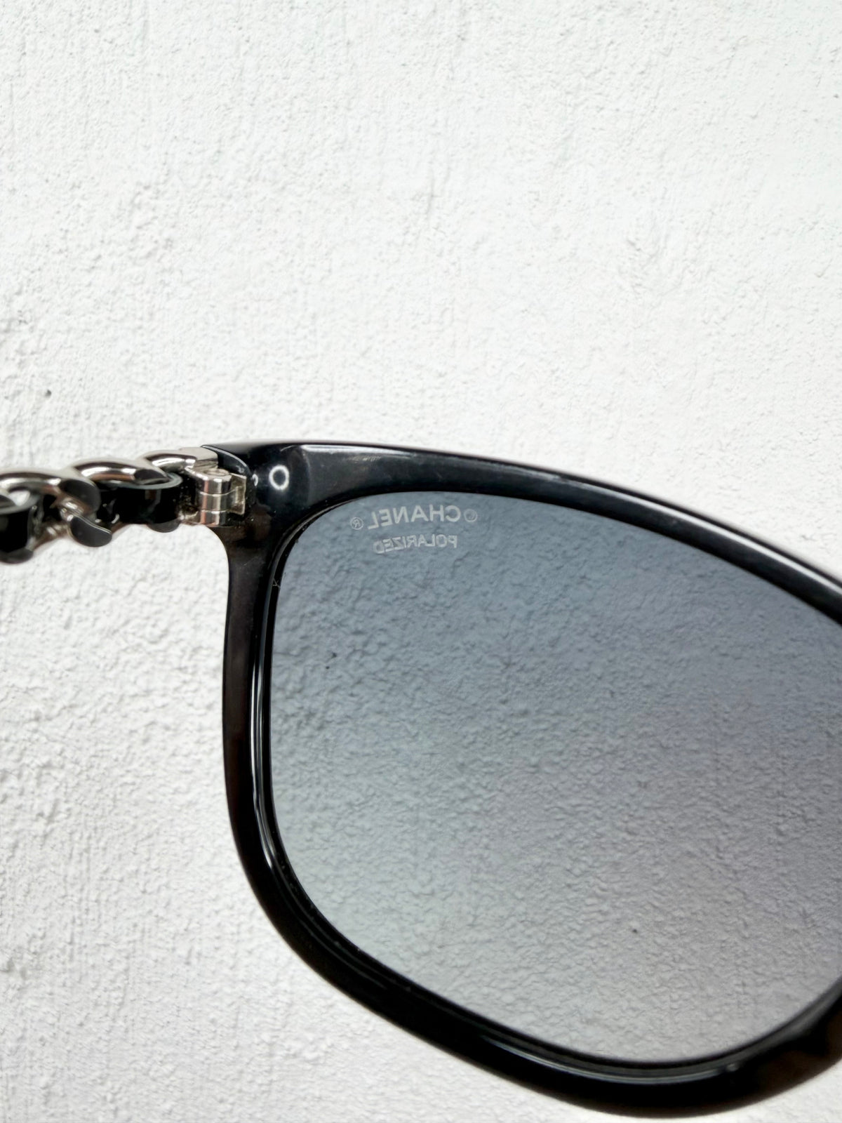 Chanel Black 5280-Polarised Chain Temple Squared Sunglasses