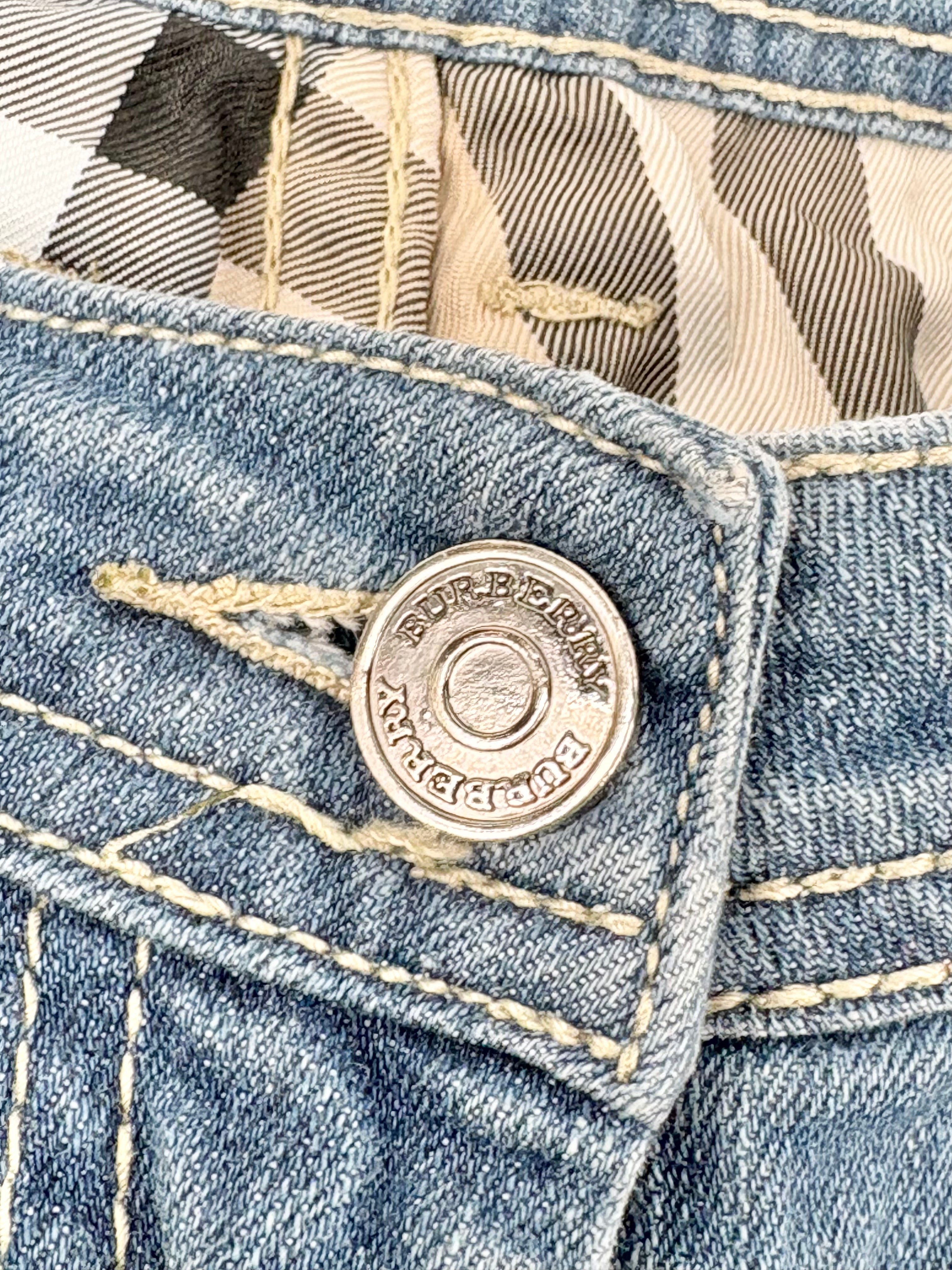 Burberry Brit Blue Wash Buckingham Skinny Leg Jeans - W28