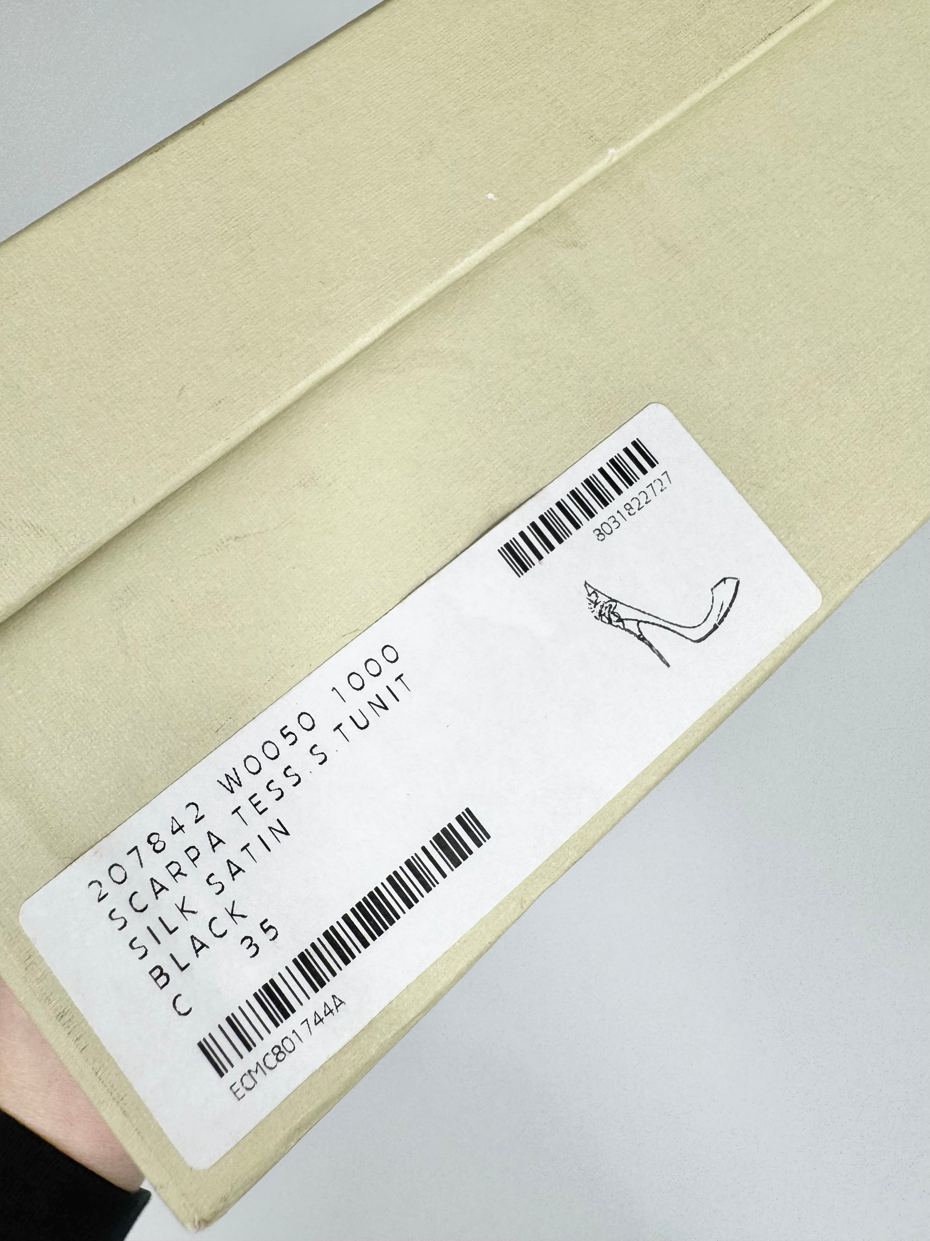 Stella McCartney Black Satin Filigree Metal Stilettos - EU35