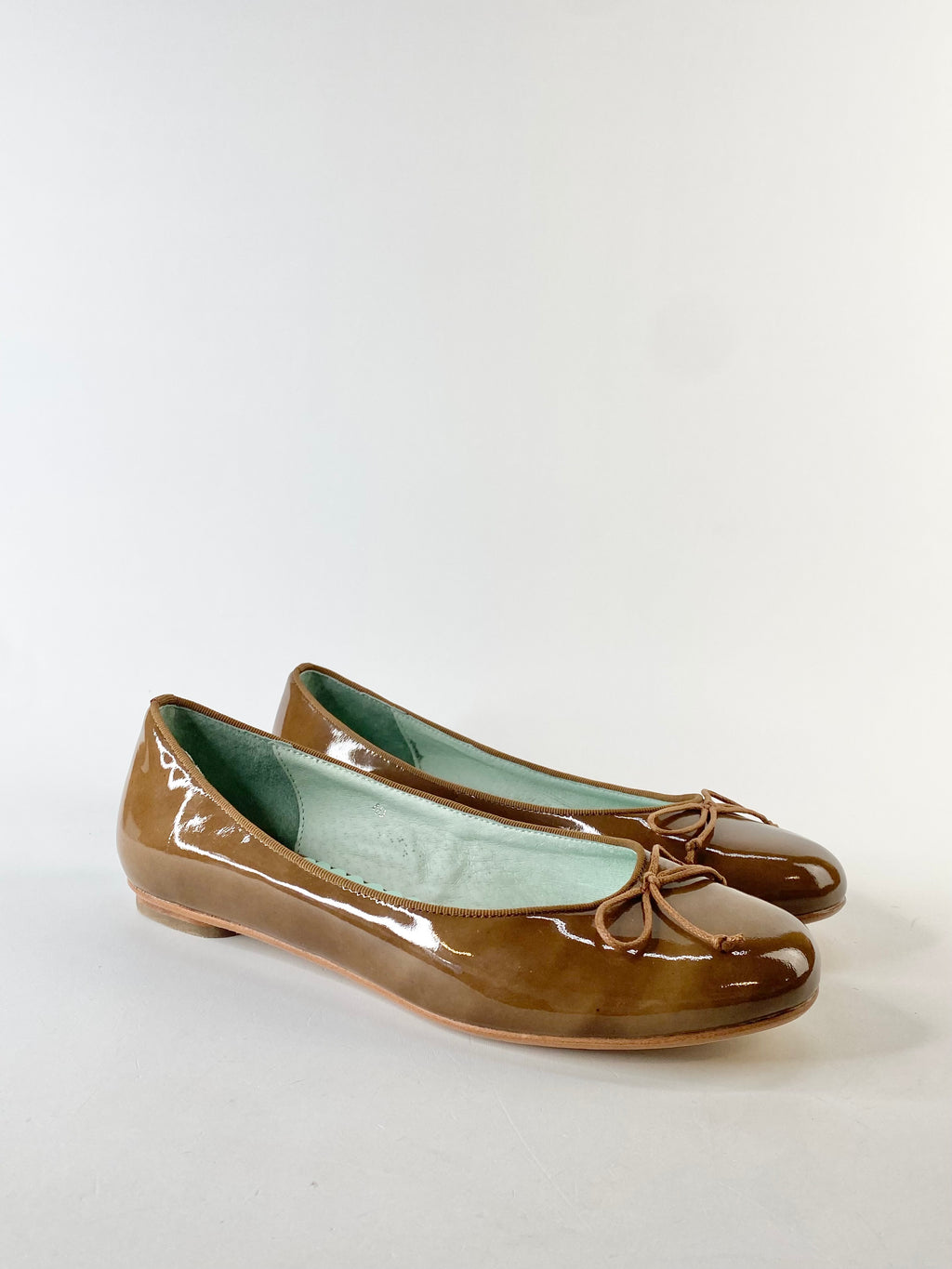 Sambag Nutmeg Patent Leather Ballet Flats EU40