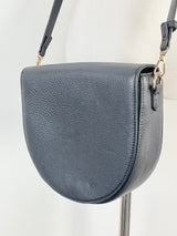 Lorna & Bel 'Ava' Black Grained Leather Crossbody Bag