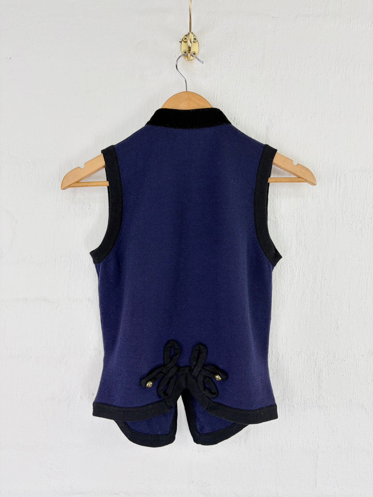 Y2K Anna Sui Blue & Black Hussar Style Vest - AU6/8