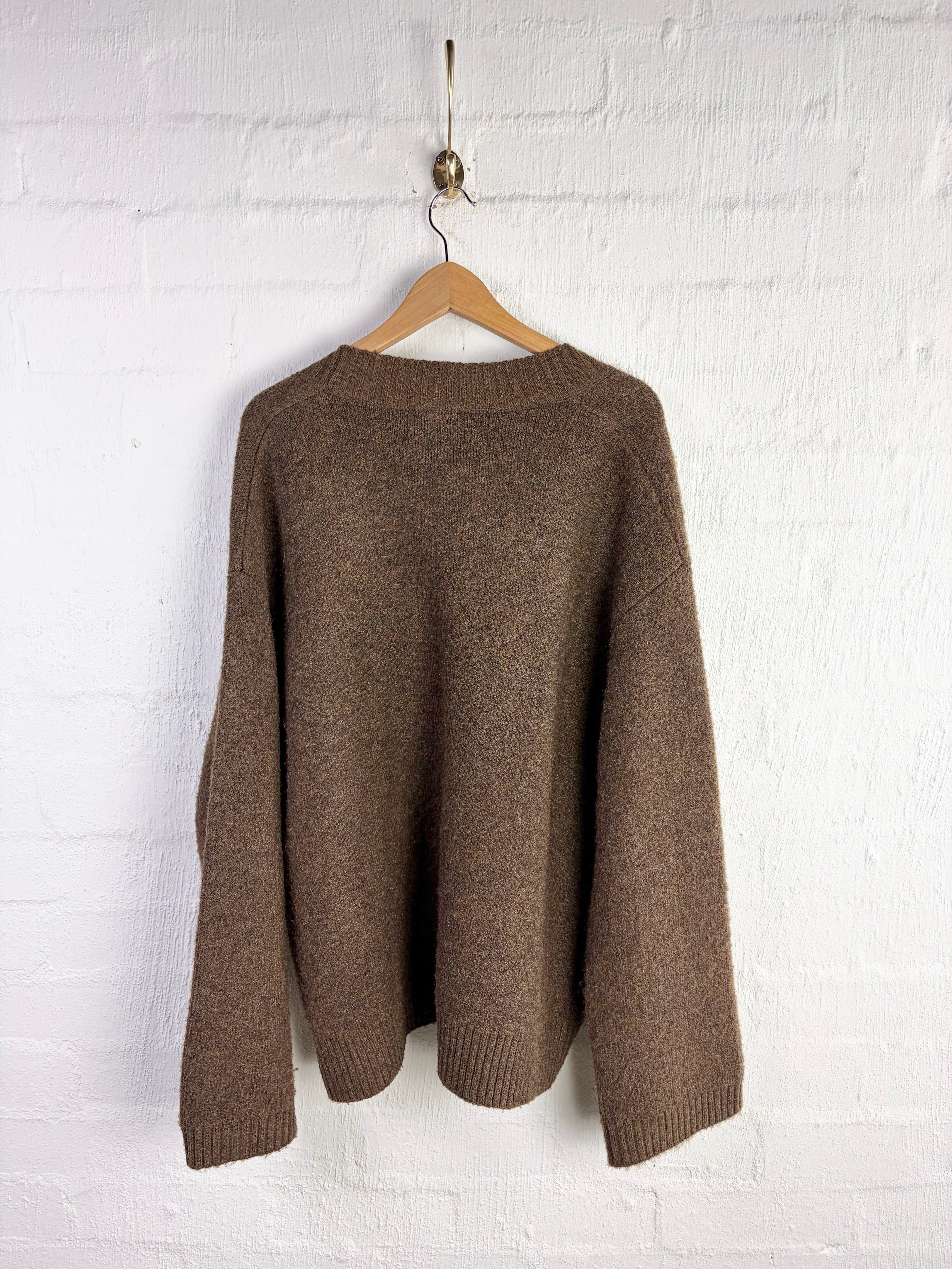 Nanushka Oversized Chocolate Knitted Cardigan - M
