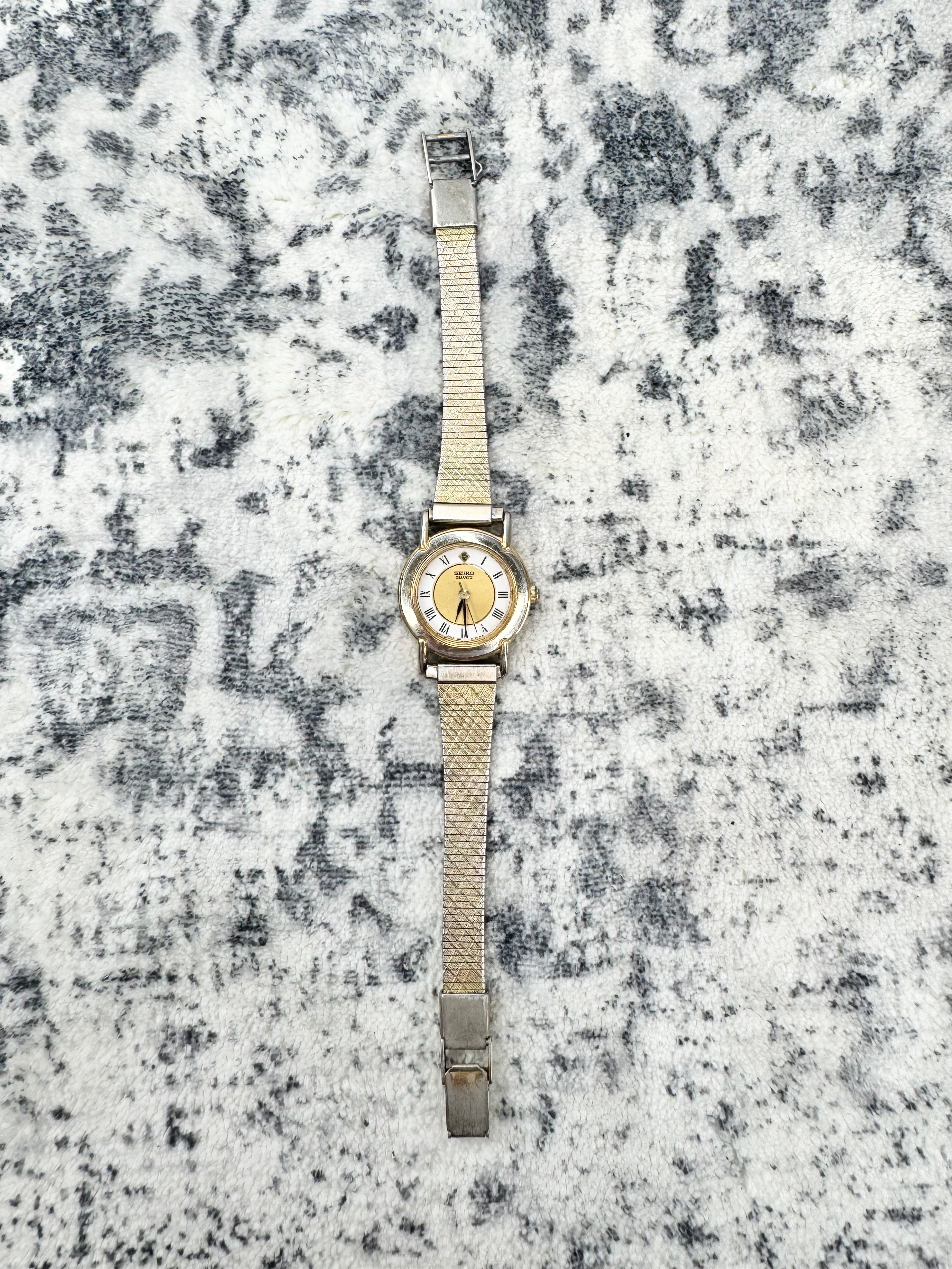 Vintage Seiko Duo Tone Roman Numeral Cocktail Watch