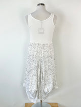 Inizio White Linen & Black Speckled Maxi Dress - L