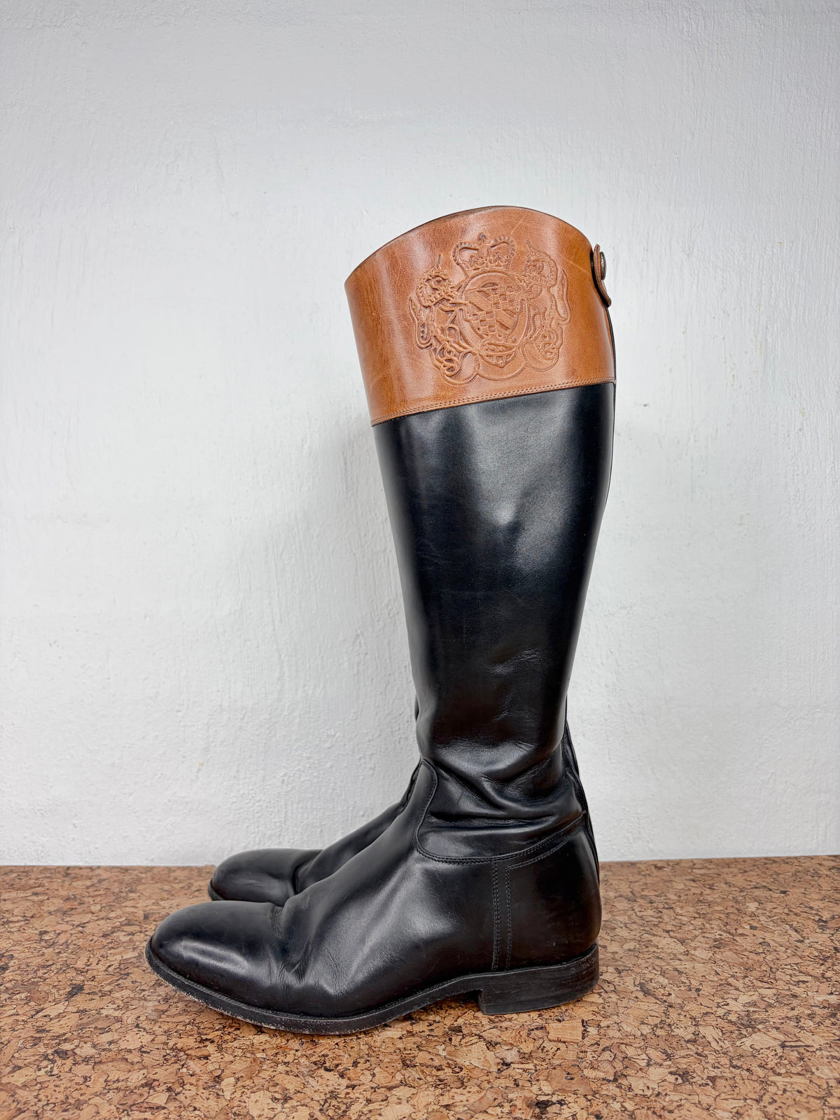 Alberto Fasciani Black & Tan Leather Riding Boots - EU39