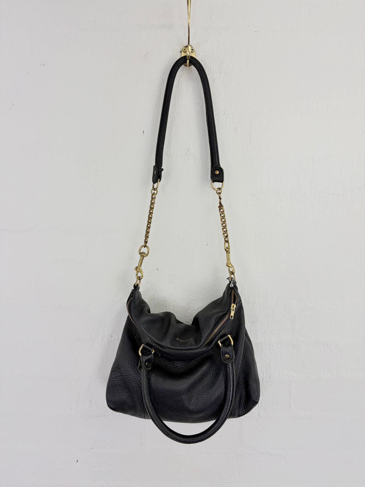 Deadly Ponies Grained Leather Shoulder Bag
