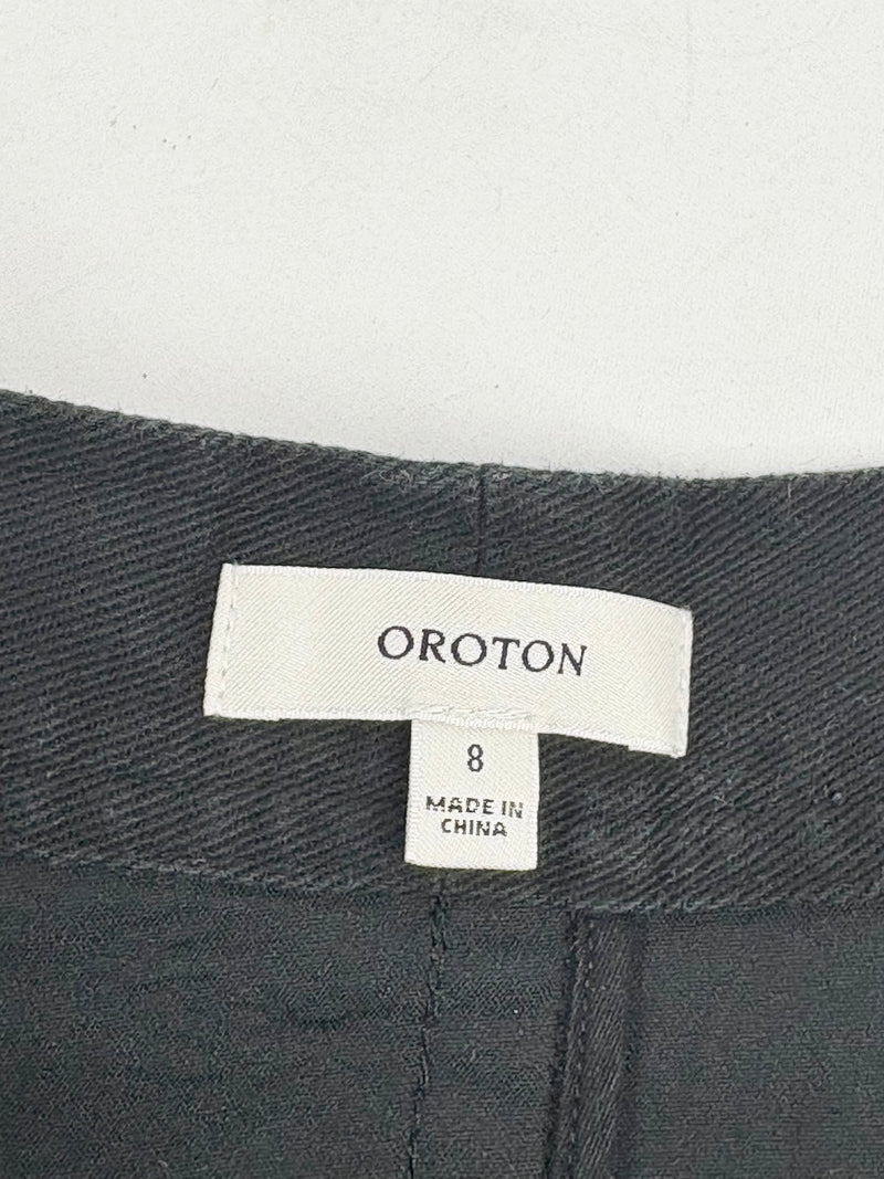 Oroton Black Denim Wrap Skirt - AU8