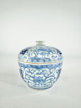 Antique 'Double Happiness' Small Blue & White Porcelain Lidded Dish