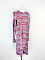 Marimekko 'Hauuhkatti Tattari Blue & Red Tunic Dress - AU10