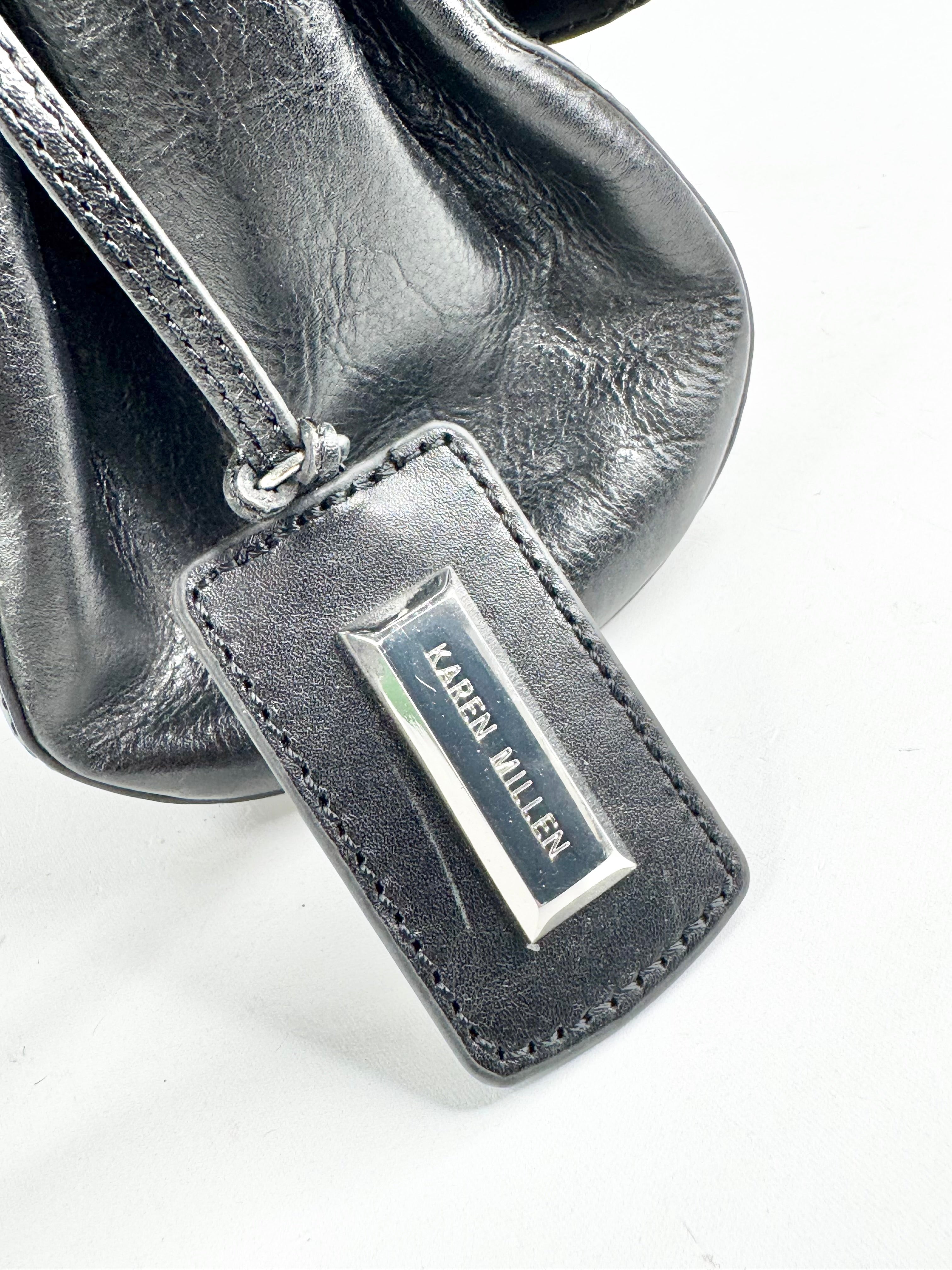 Karen Millen Black Leather Cross Body Bag NWT
